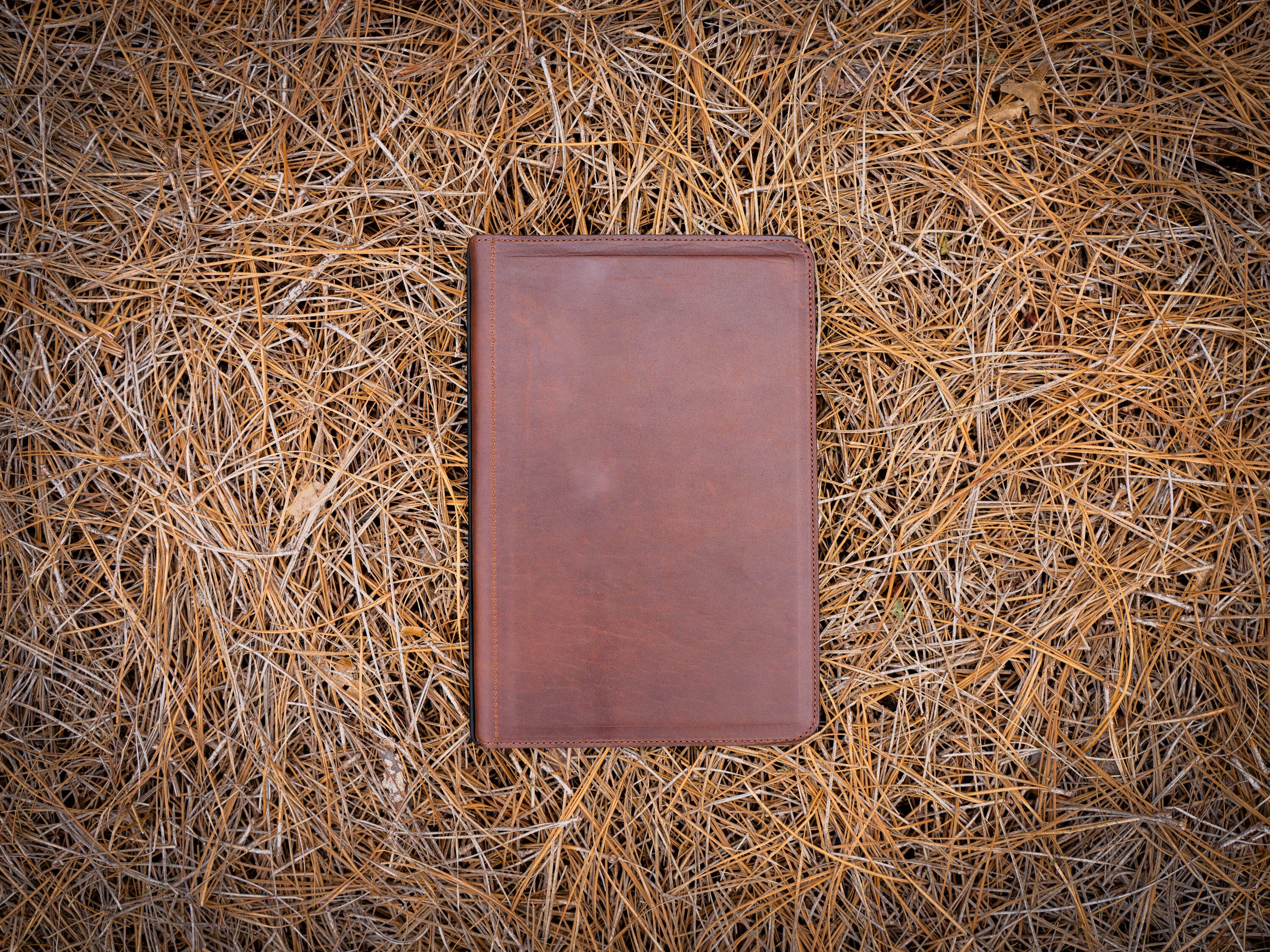 All Leather Menu Cover - Chestnut - Image 2