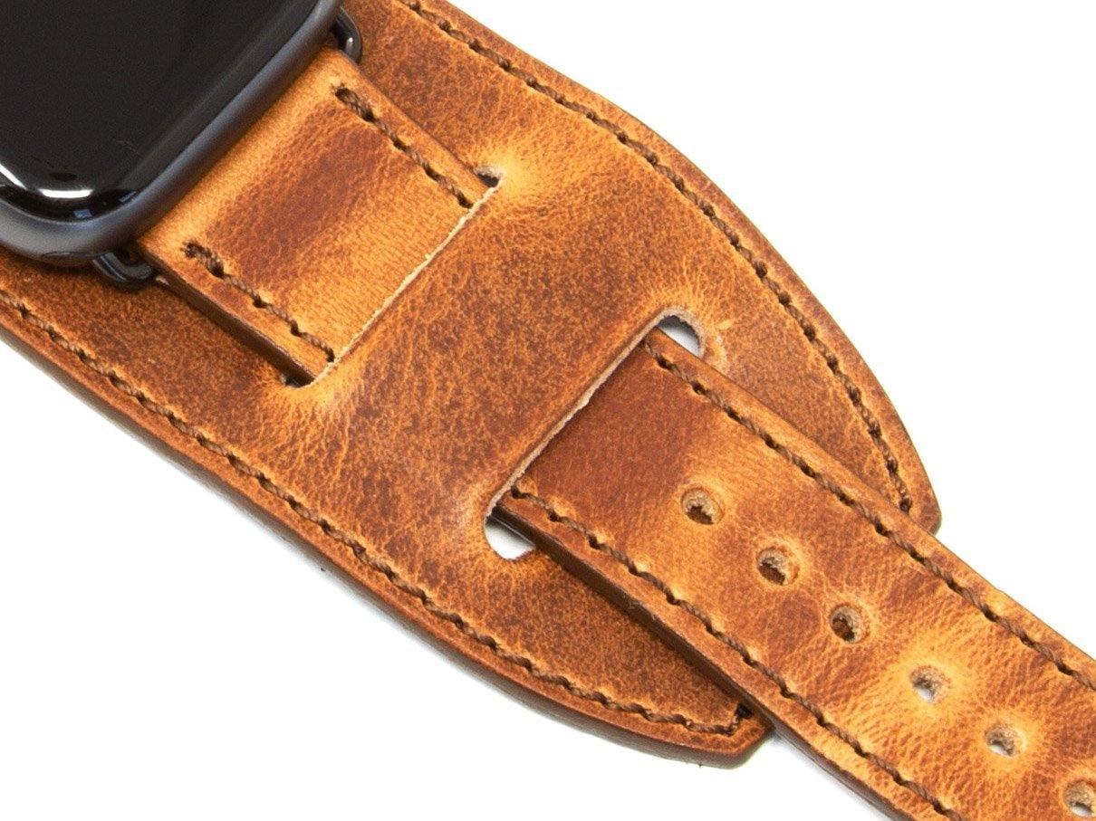 Apple Watch Cuff Band Of Milwaukee Leather - Natural - Image 3