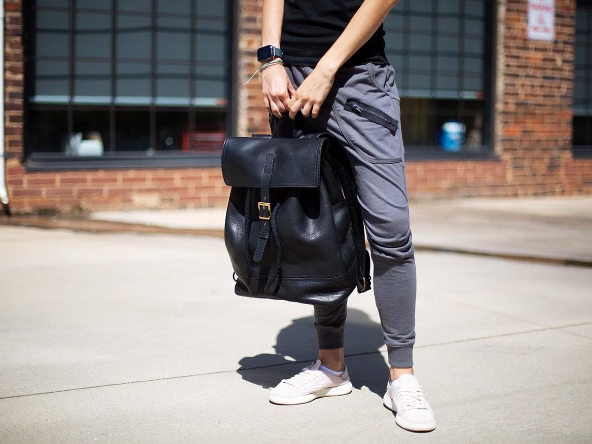 Backpack Charlotte Of Soft Pebble Leather - Black - Image 2