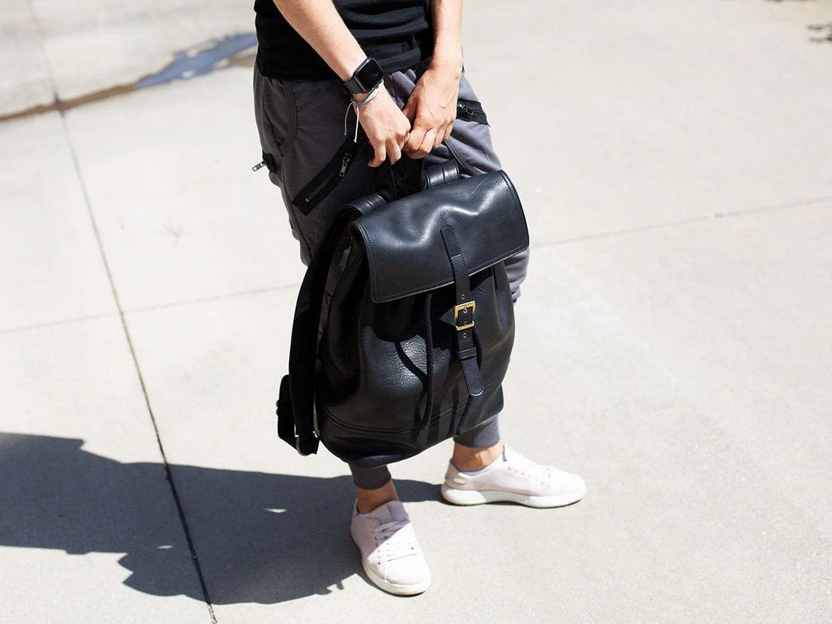 Backpack Charlotte Of Soft Pebble Leather - Black - Image 3