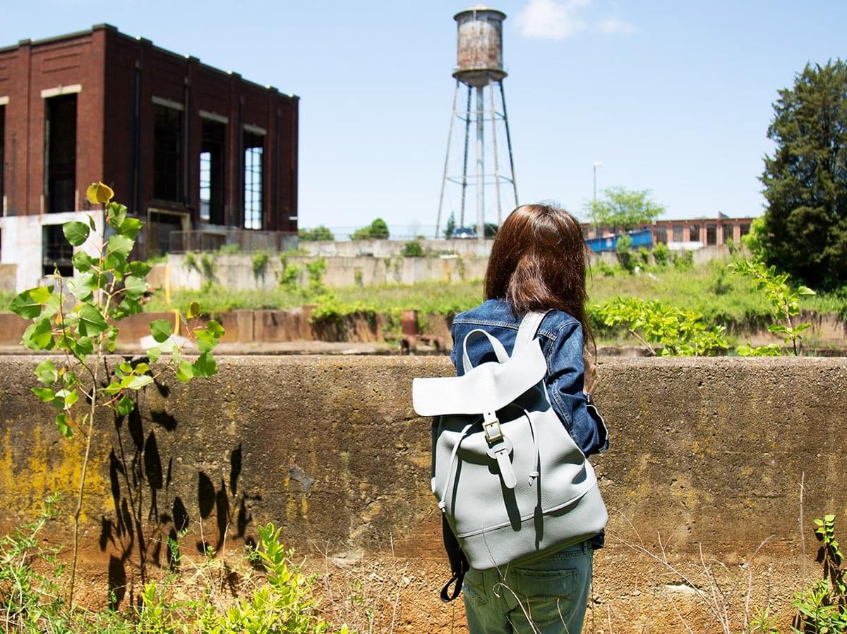 Backpack Charlotte Of Soft Pebble Leather - Grey - Image 3