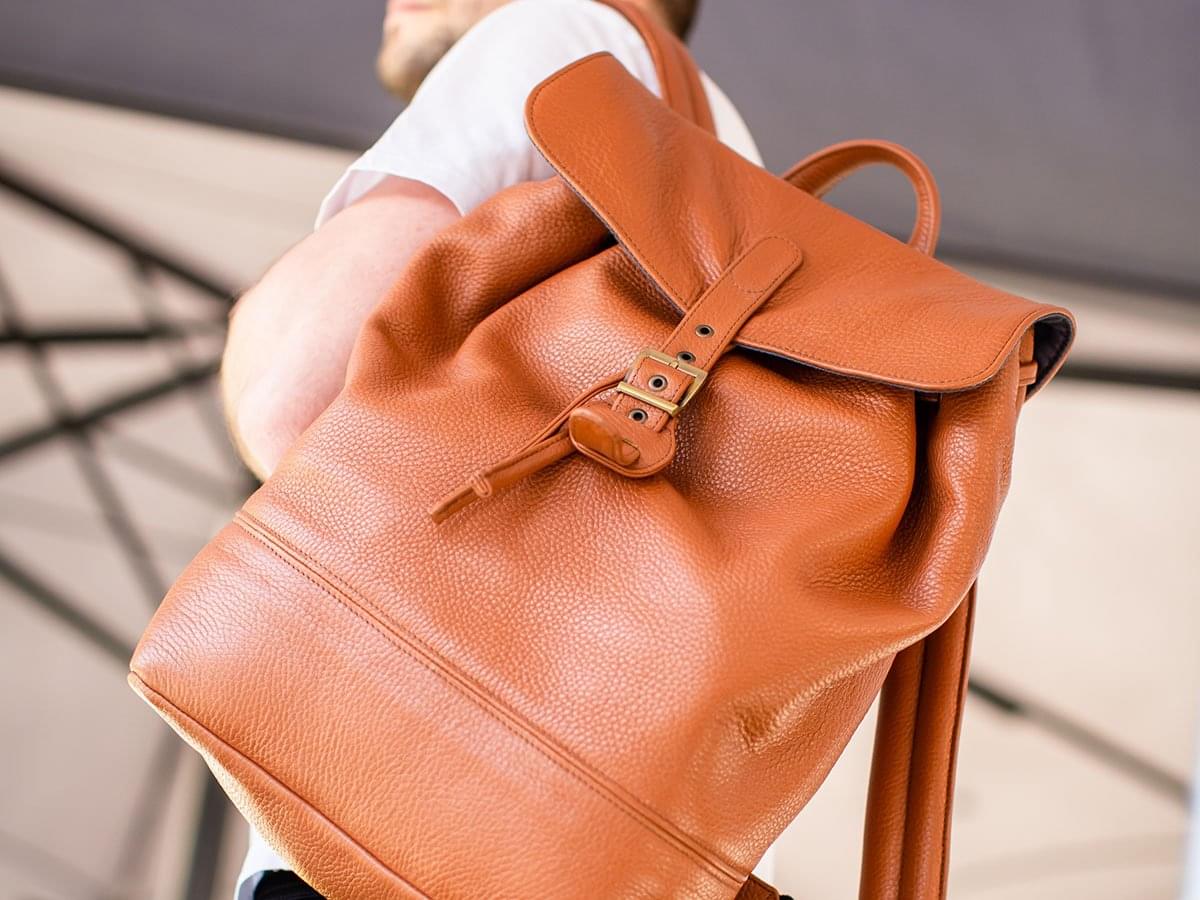 Backpack Charlotte Of Soft Pebble Leather - Tawny - Image 4