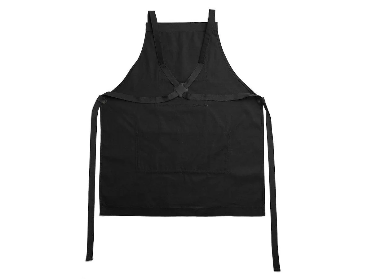 Bib Apron with Pockets - Black - Image 3