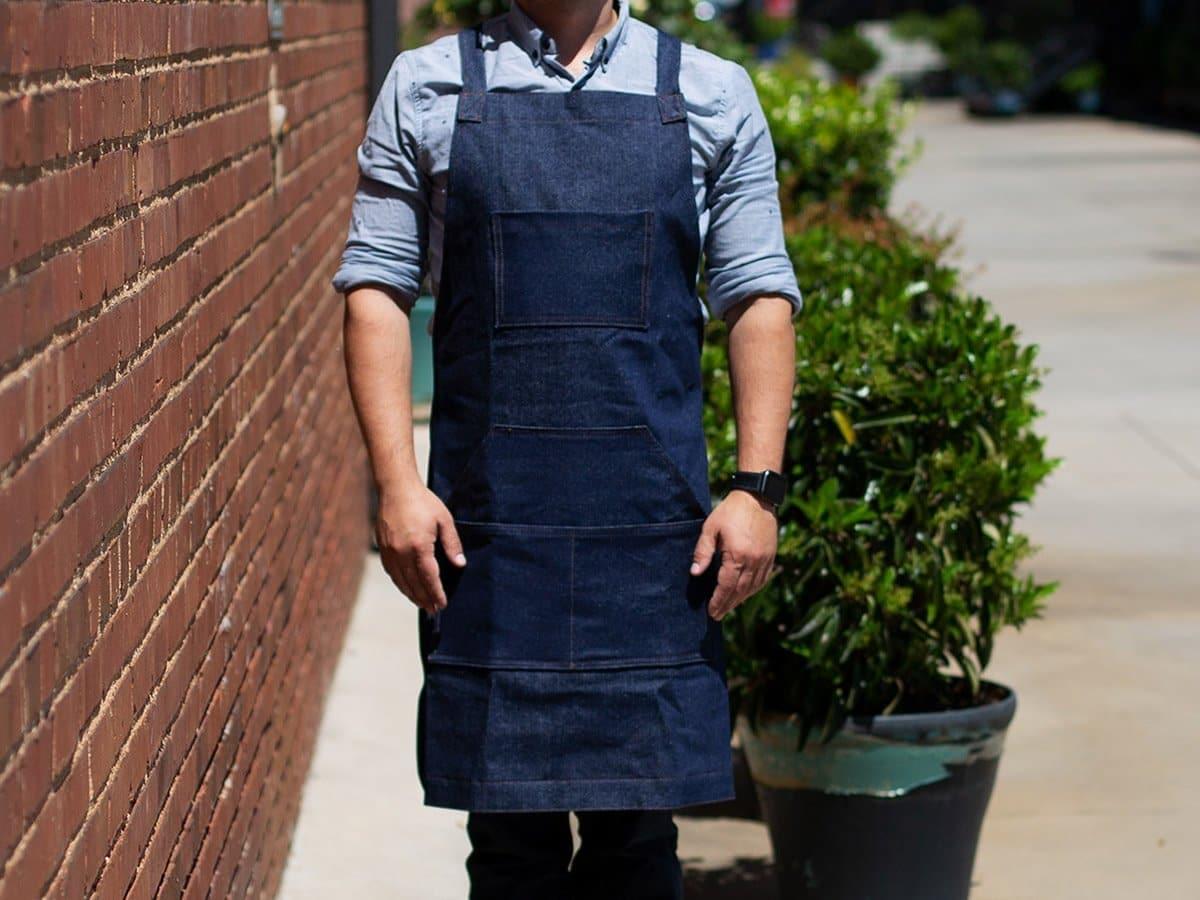 Blue Jean Apron with Pockets - Work & Cooking - Image 2