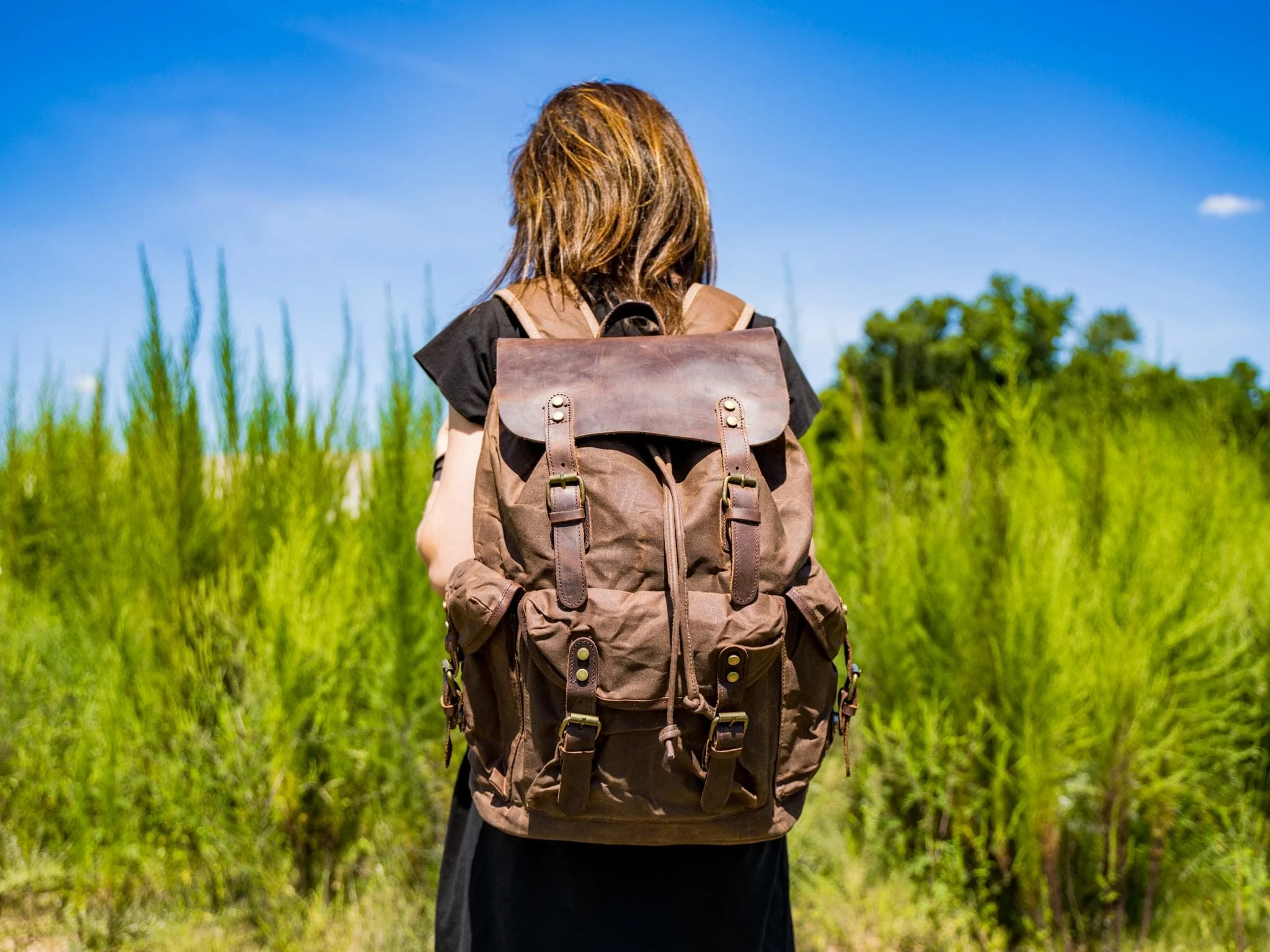 Canvas and Crazy Horse Leather Backpack Adventure - Image 2