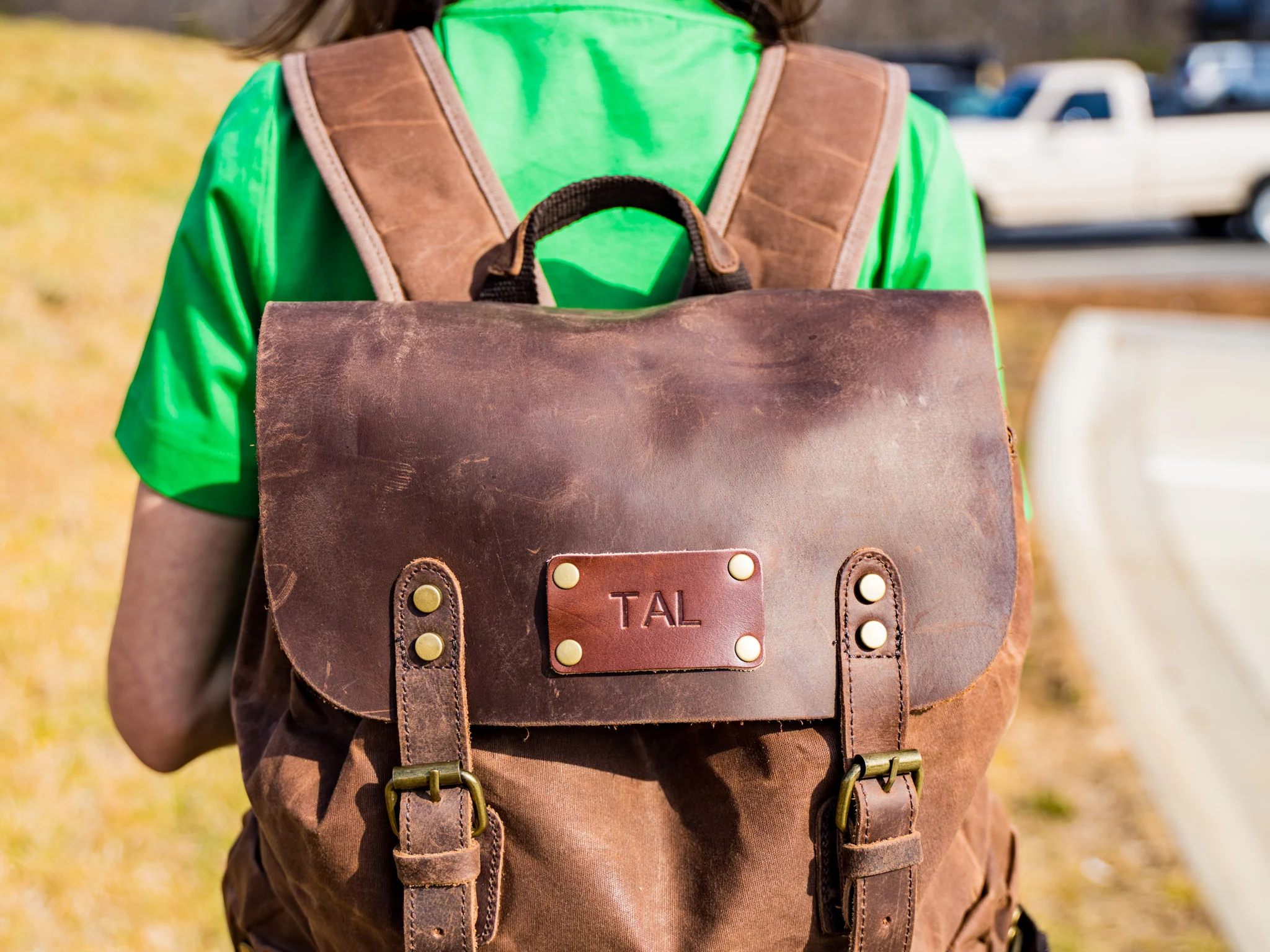 Canvas and Crazy Horse Leather Backpack Adventure - Image 6