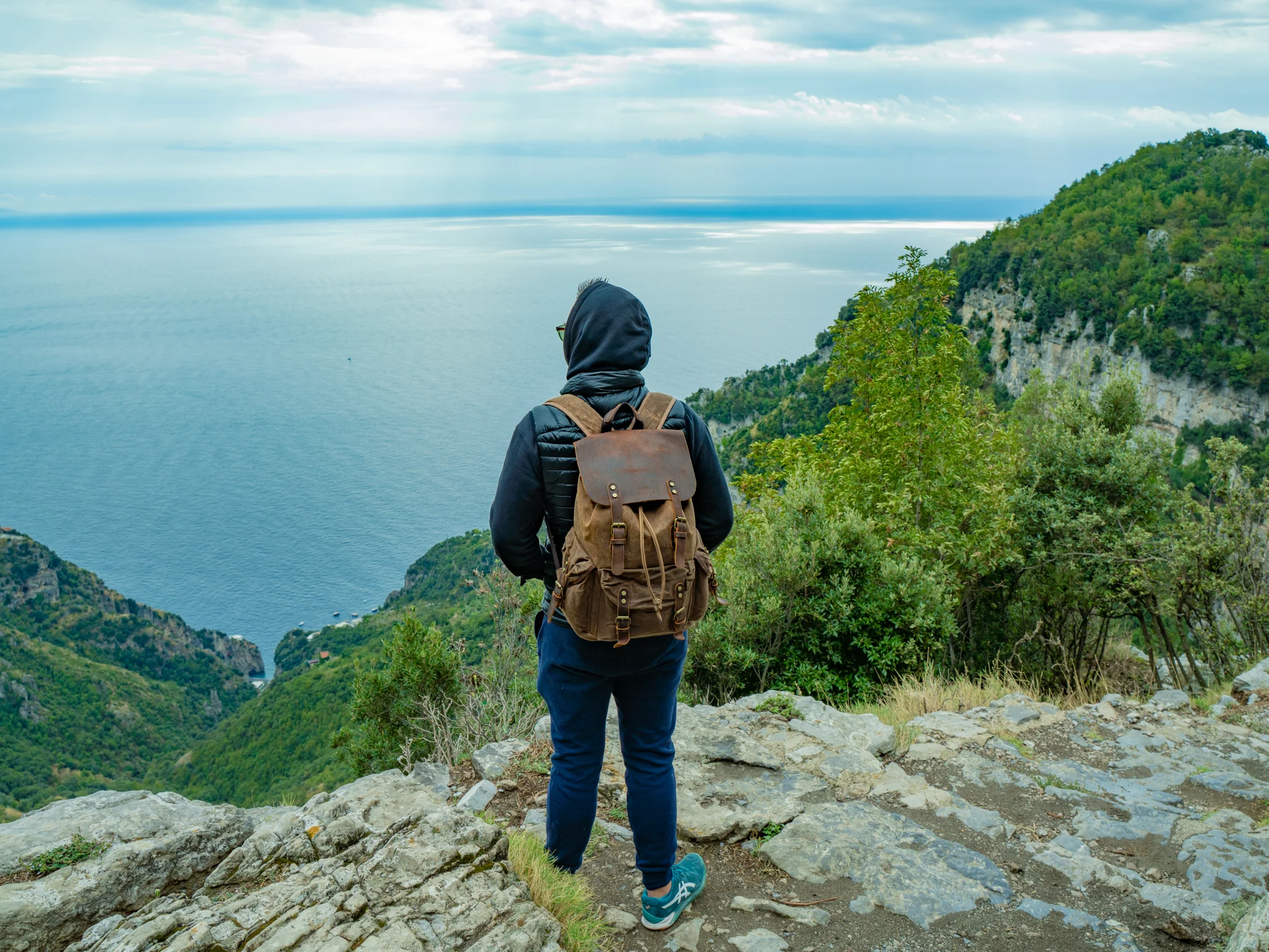Canvas and Crazy Horse Leather Backpack Adventure for Man - Image 2