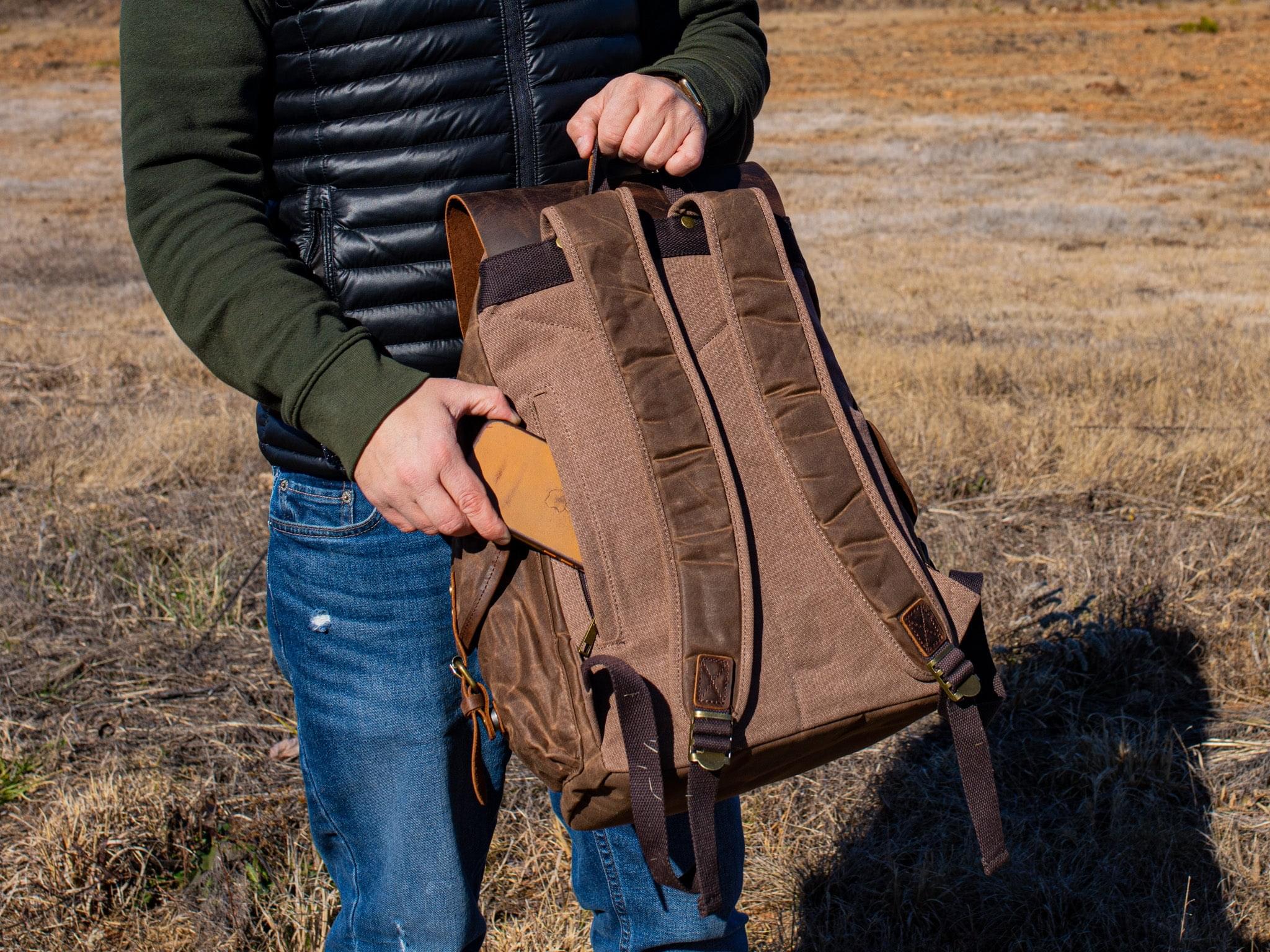 Canvas and Crazy Horse Leather Backpack Adventure for Man - Image 5