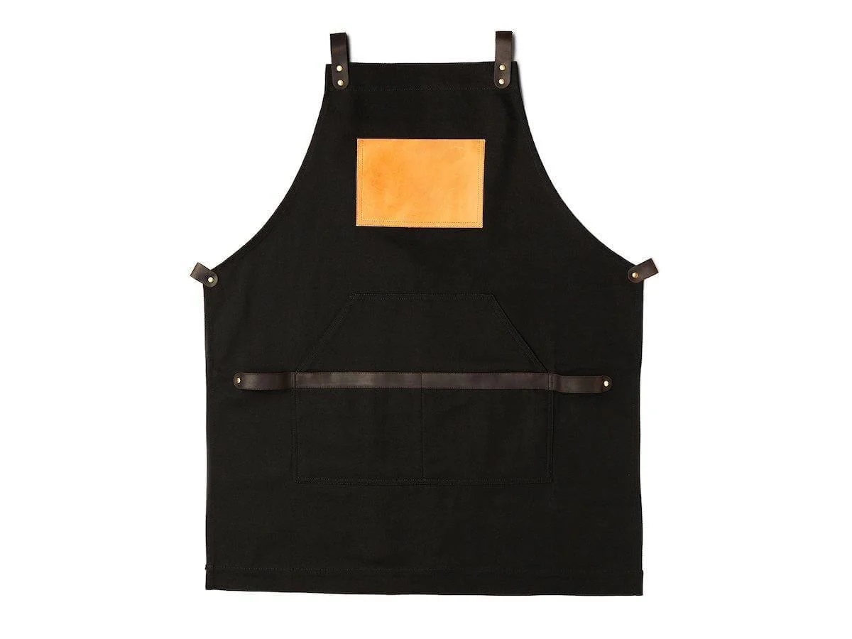 Canvas and Leather Apron - Black - Image 3