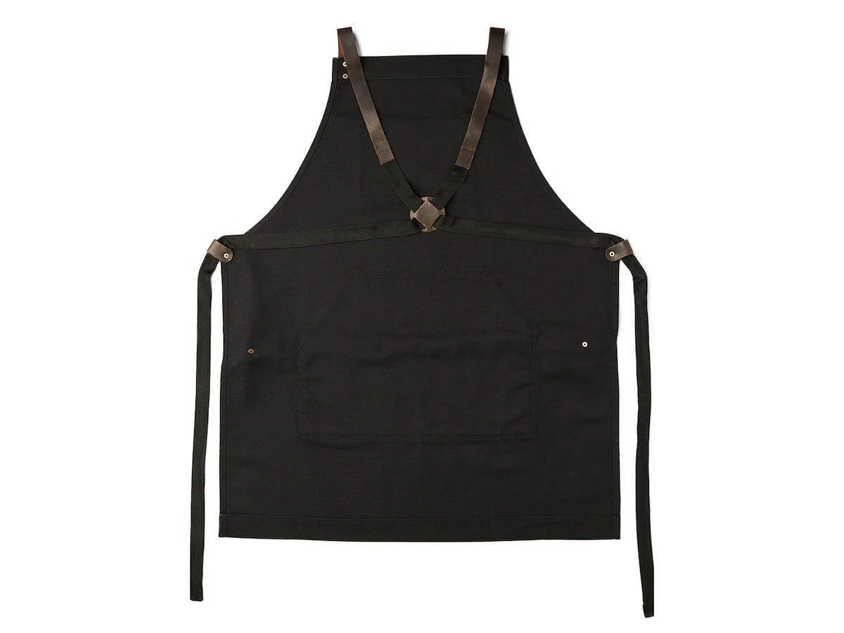 Canvas and Leather Apron - Black - Image 4