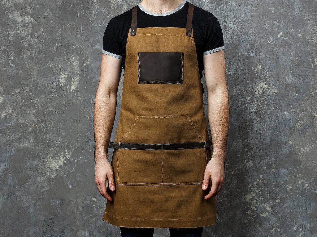 Canvas and Leather Apron - Camel - Image 10