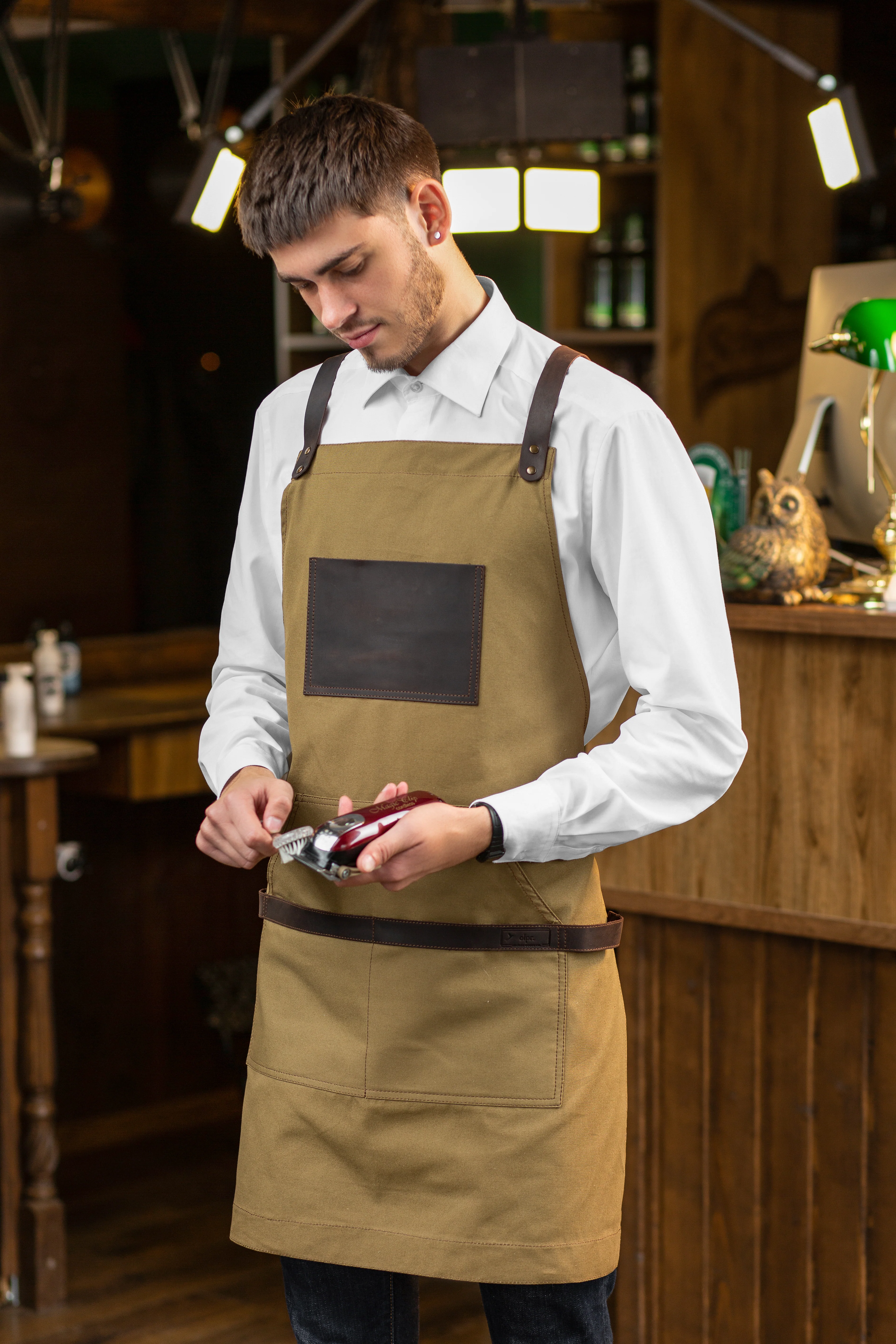 Canvas and Leather Apron - Camel - Image 5