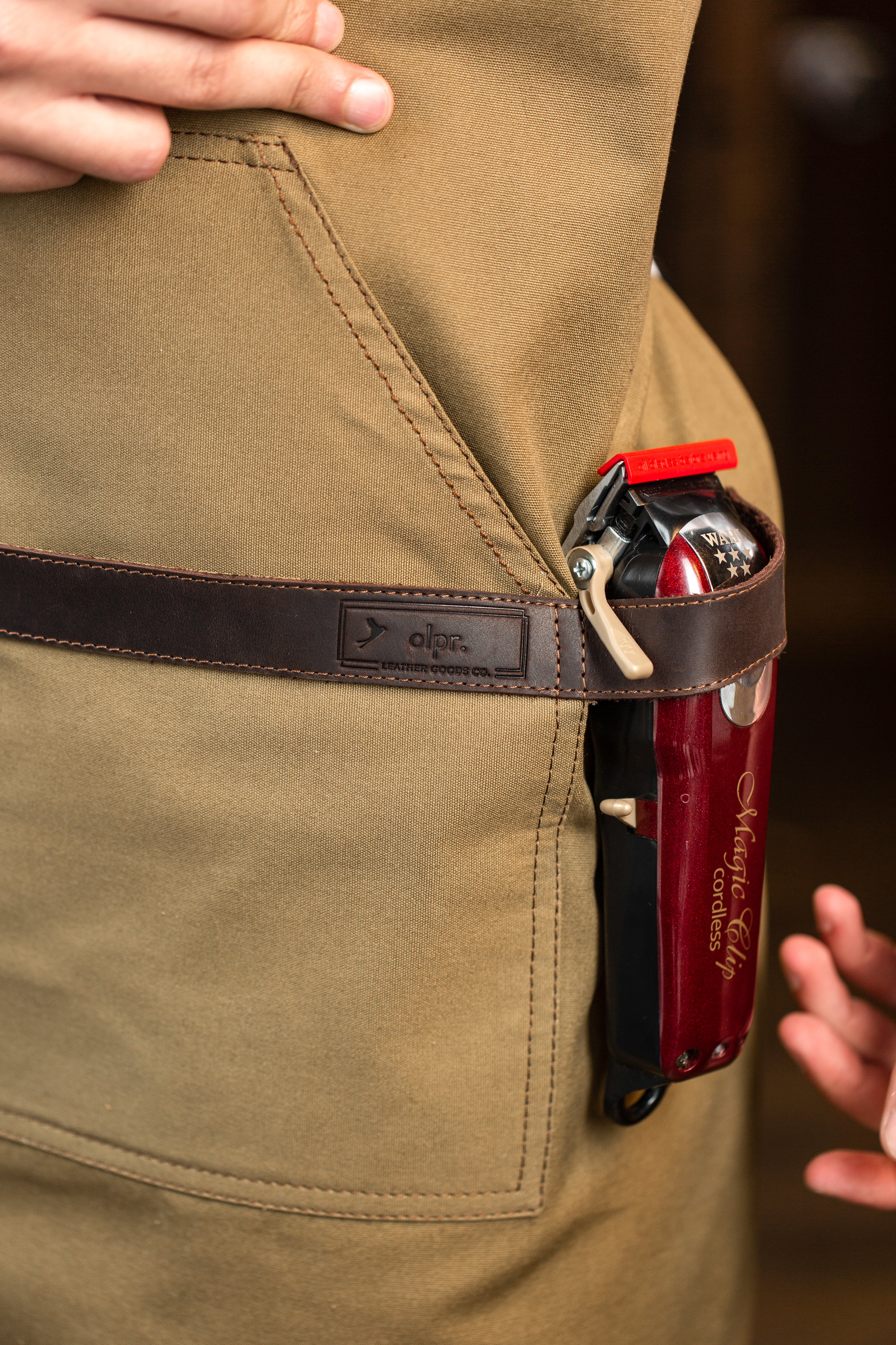 Canvas and Leather Apron - Camel - Image 7