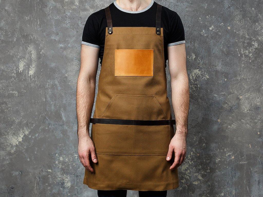 Canvas and Leather Apron - Camel - Image 8