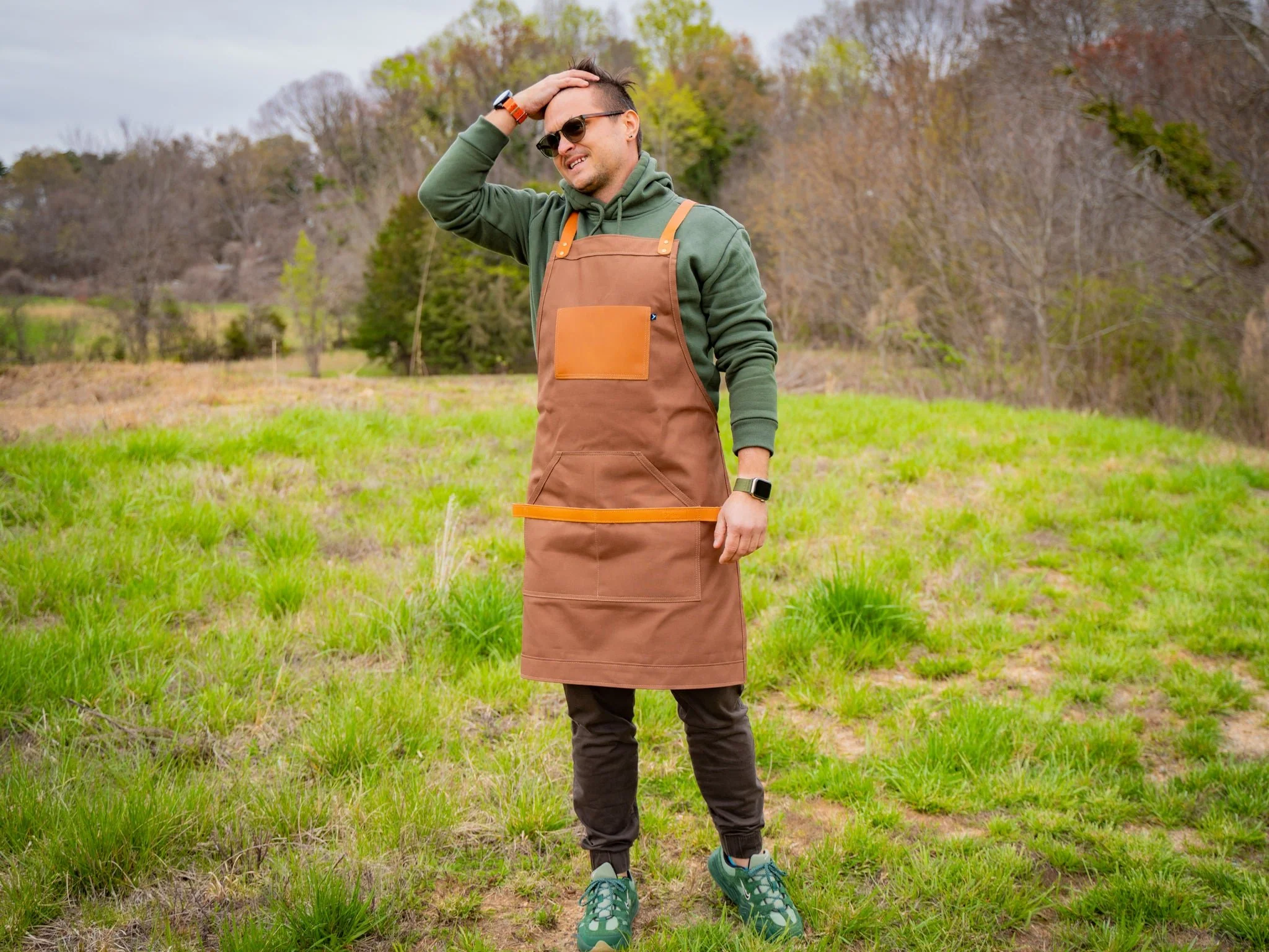 Canvas and Leather Apron - Cinnamon - Image 5