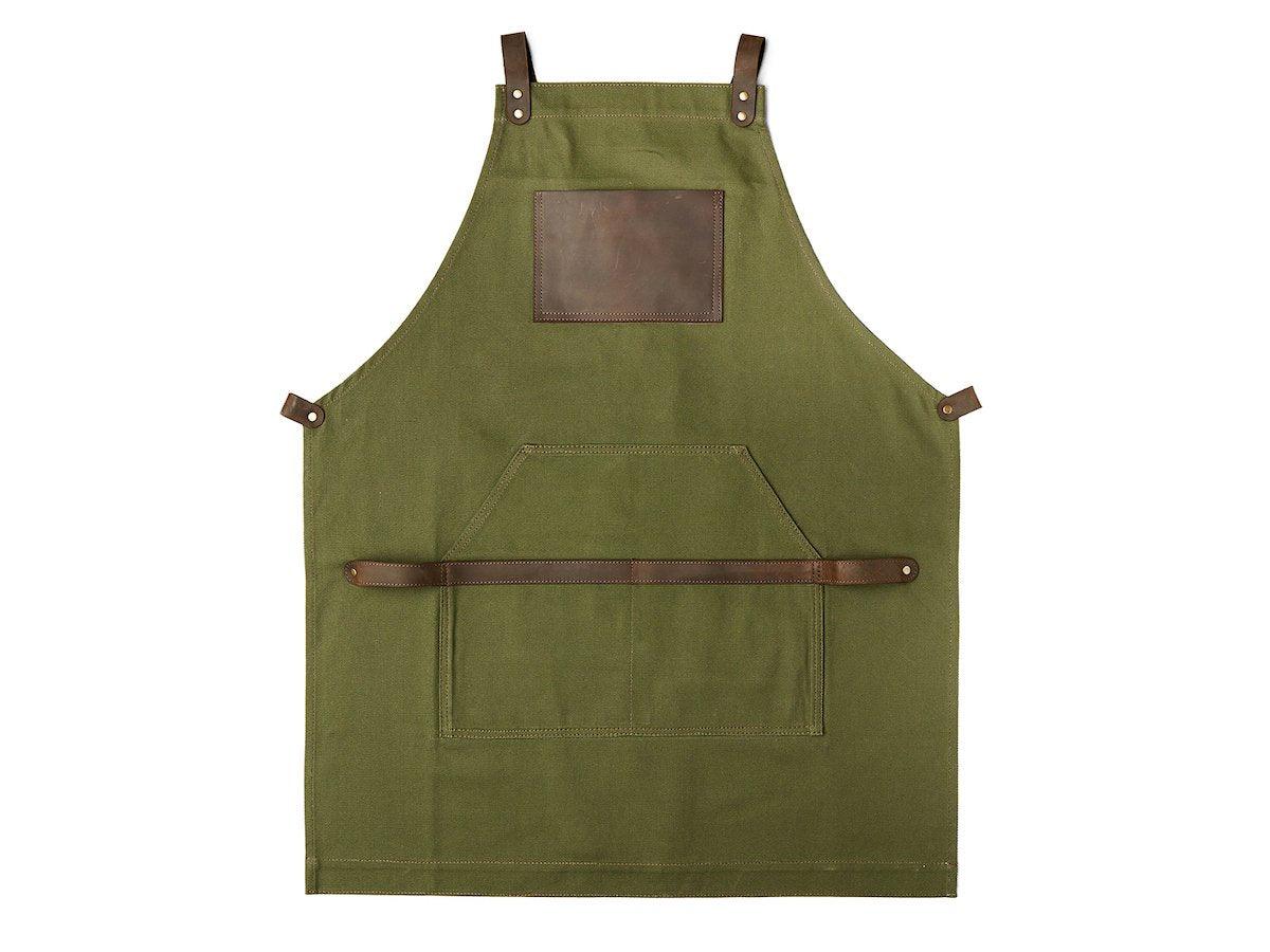 Canvas and Leather Apron - Green