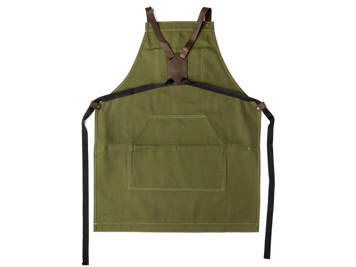 Canvas and Leather Apron - Green - Image 3