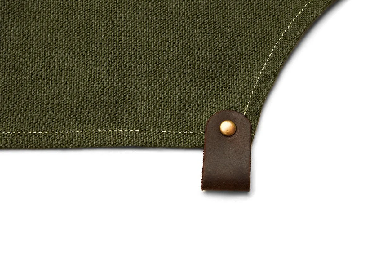 Canvas and Leather Apron - Green - Image 4