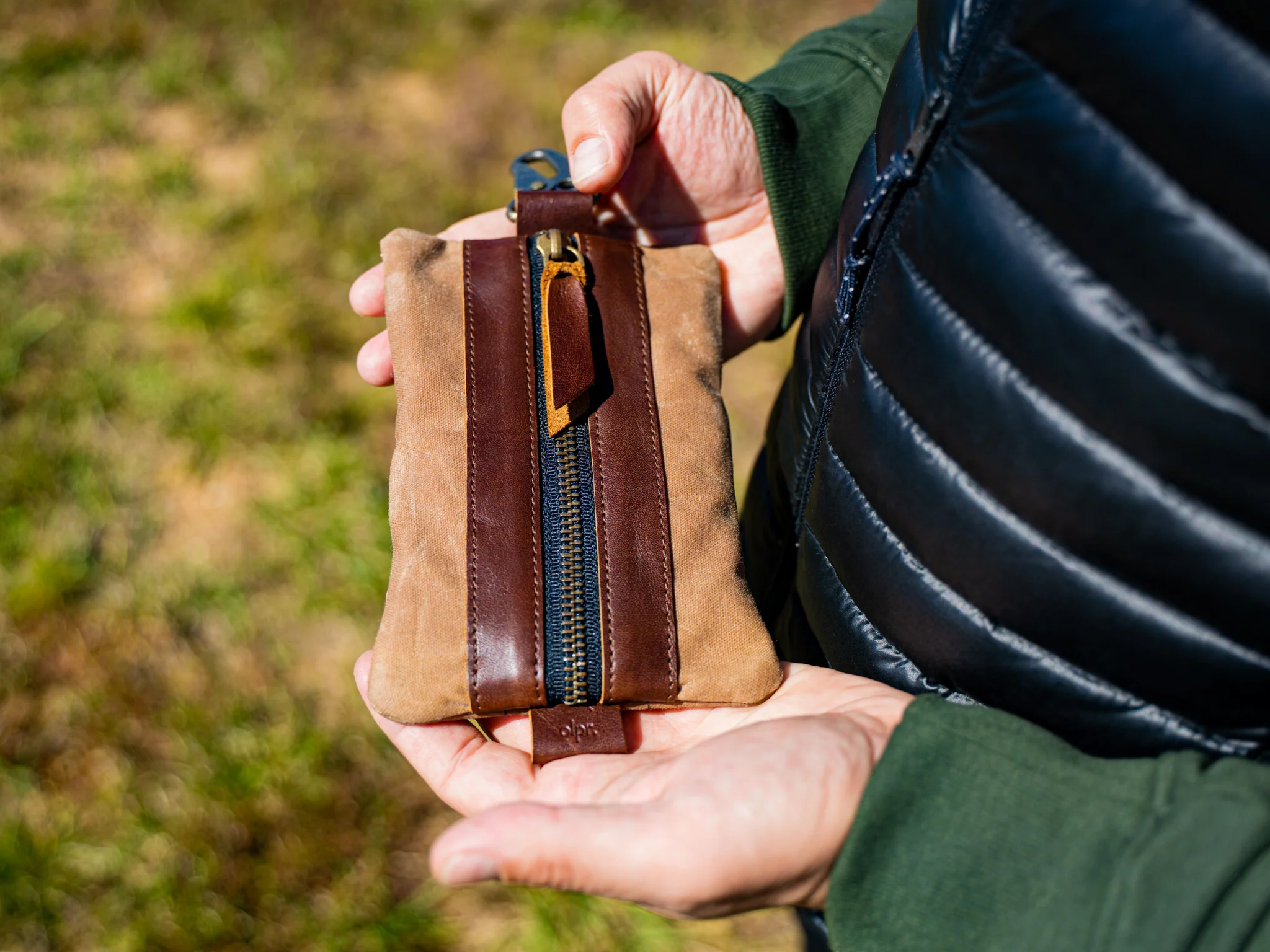 Canvas and Leather Multitool Pouch - Chestnut - Image 3
