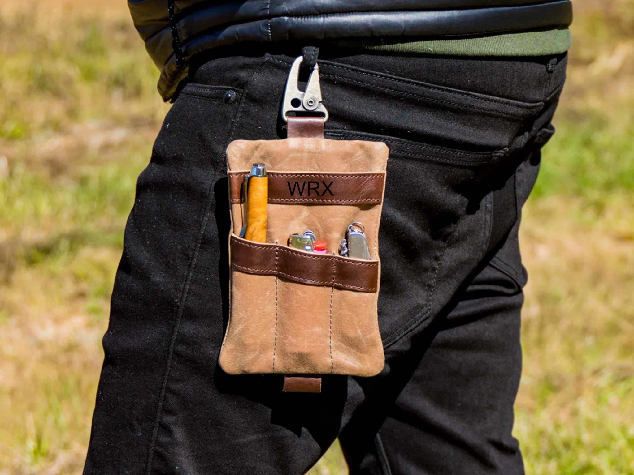 Canvas and Leather Multitool Pouch - Chestnut - Image 5