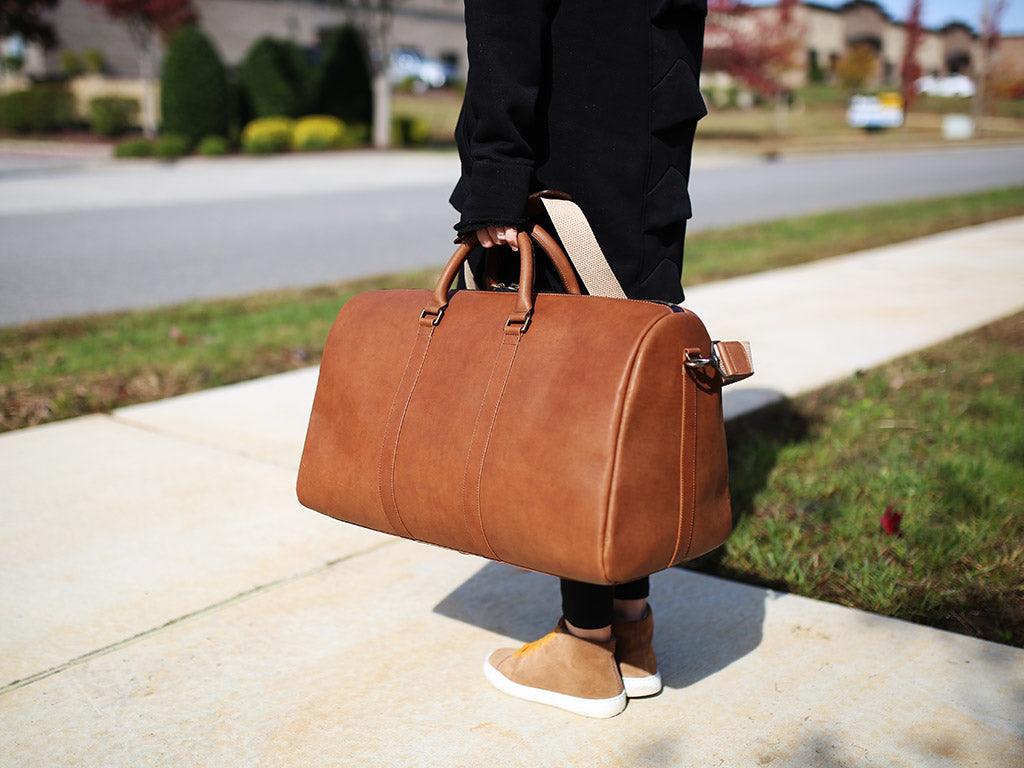 Cappuccino Leather Duffle Bag - Image 2