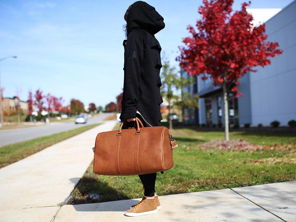Cappuccino Leather Duffle Bag - Image 3