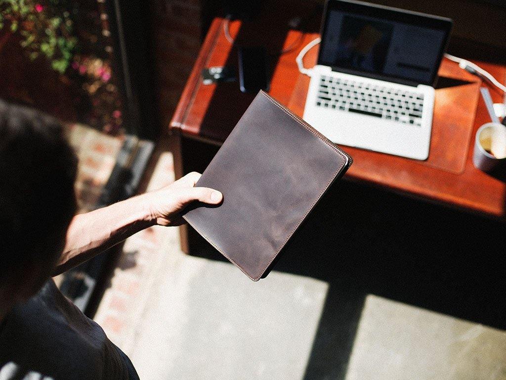 Crazy Horse Extra Large Leather Notebook - Brown - Image 2