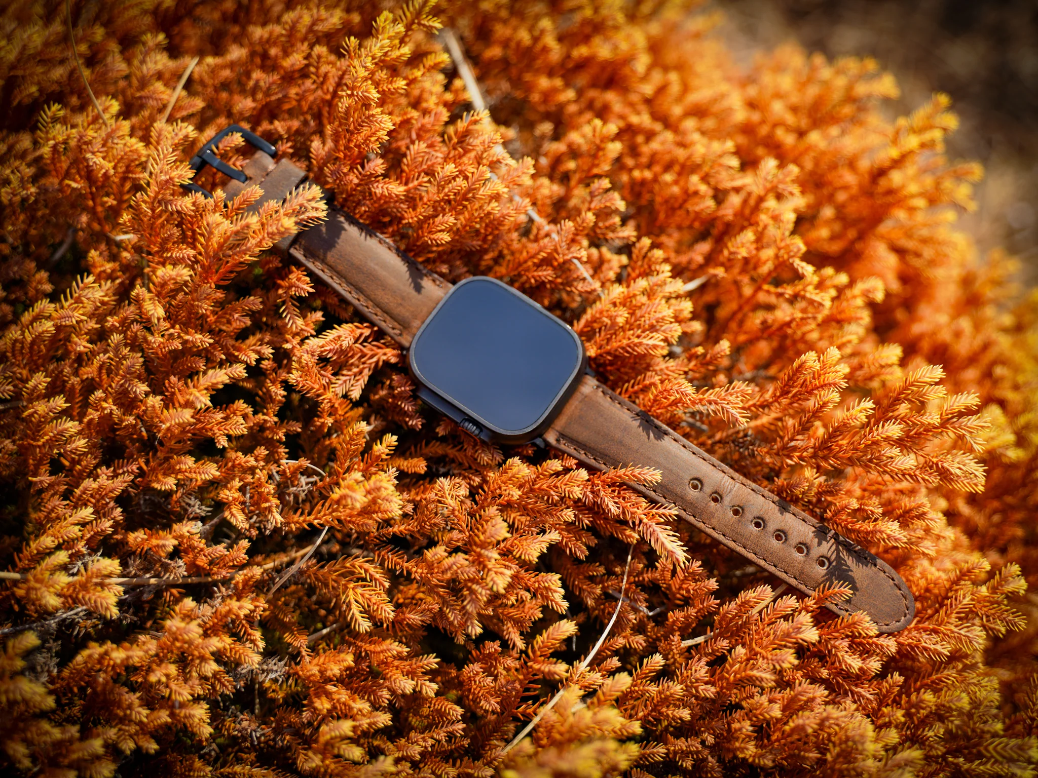 Crazy Horse Leather Apple Watch Band - Brown - Image 4
