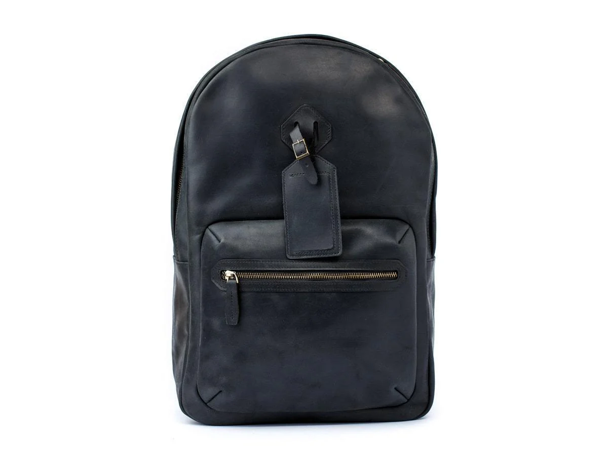Crazy Horse Leather Backpack City - Black - Image 5