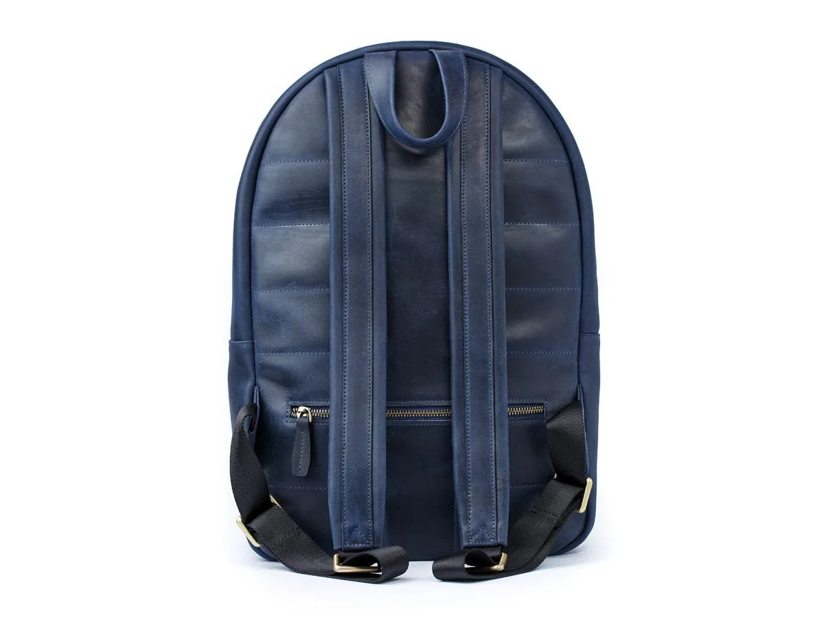 Men's Crazy Horse Leather Backpack City - Navy - Image 5