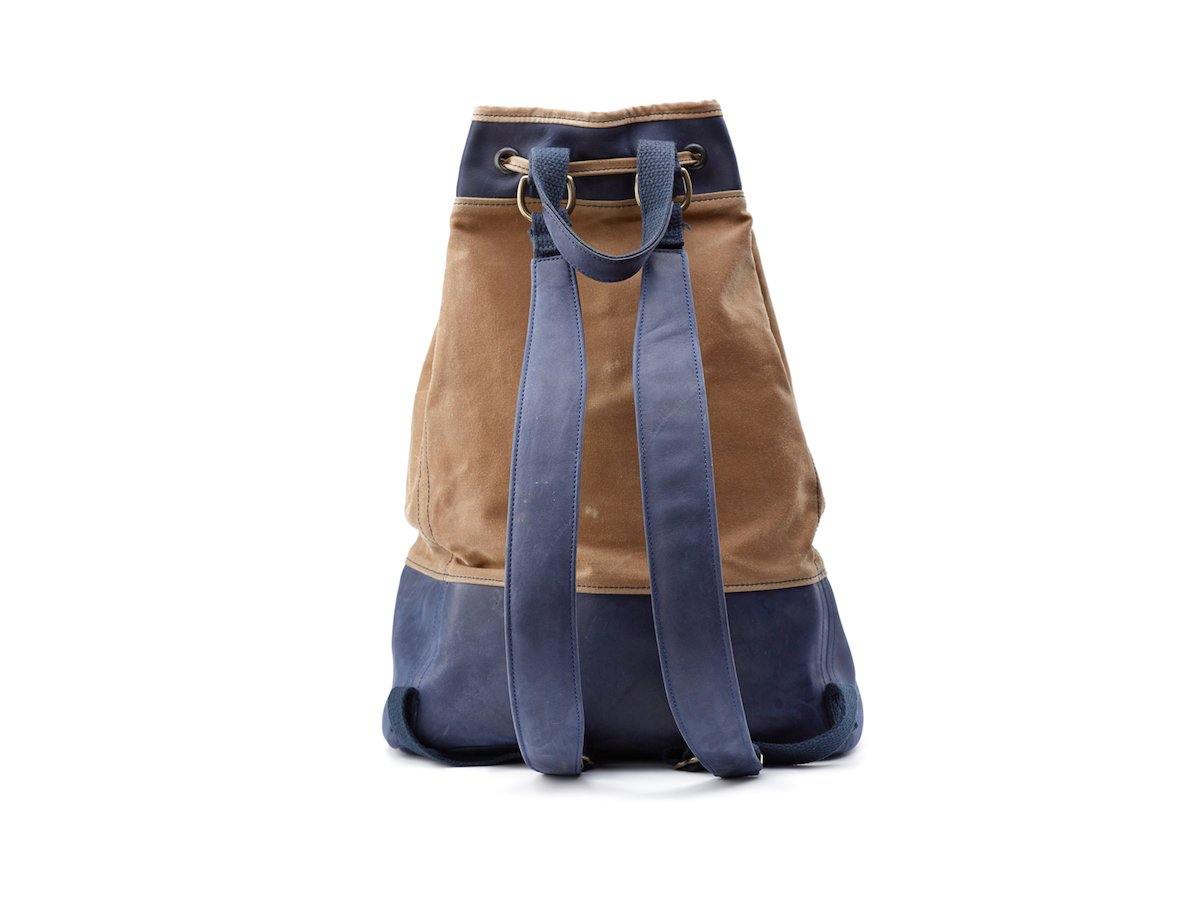 Crazy Horse Leather Bucket Backpack - Camel - Image 3