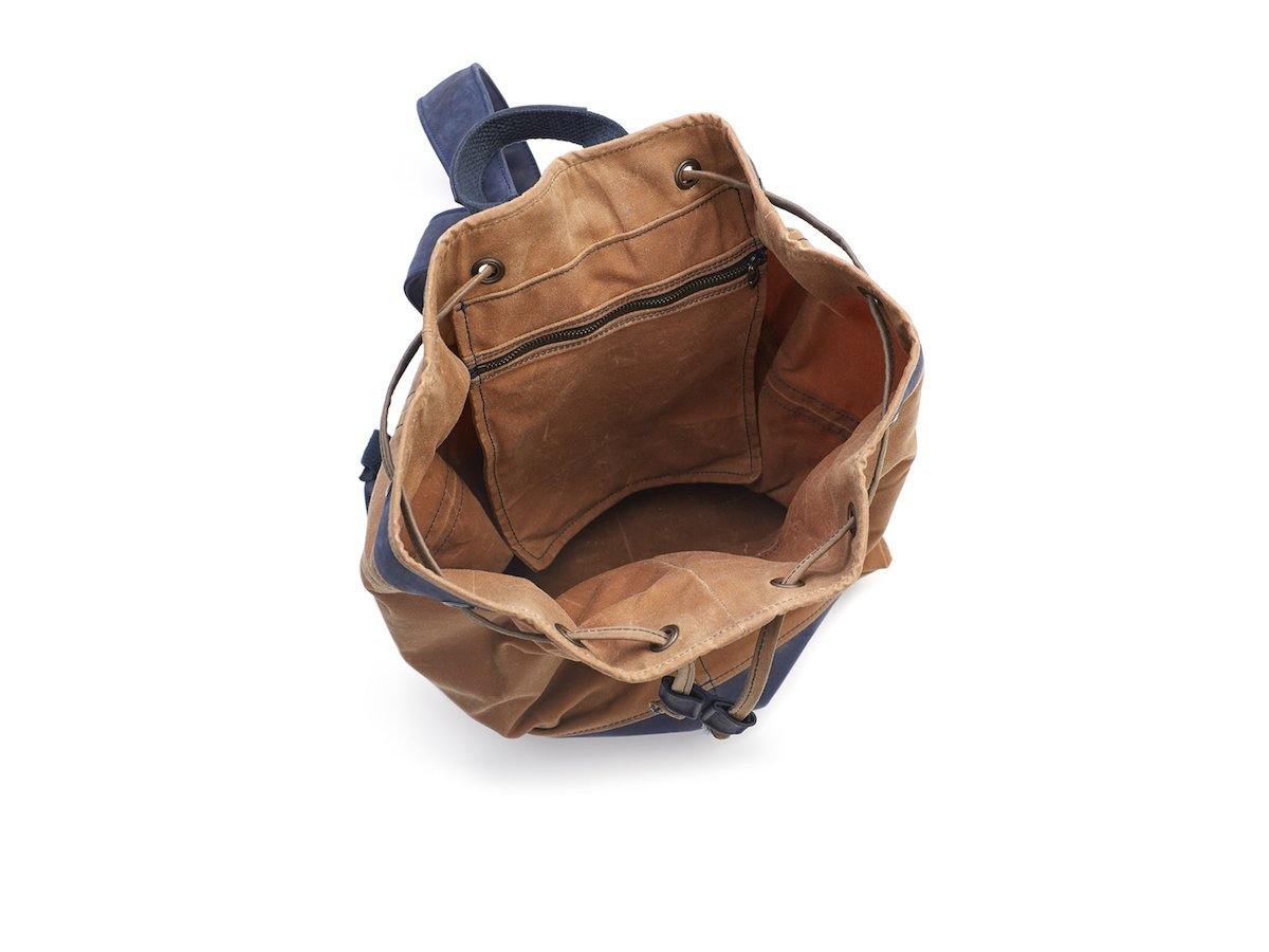 Crazy Horse Leather Bucket Backpack - Camel - Image 4