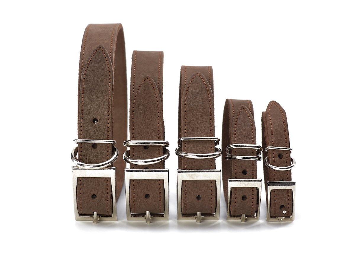 Crazy Horse Leather Dog Collar - Brown - Image 3