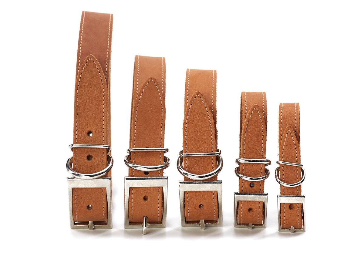 Crazy Horse Leather Dog Collar - Wheat - Image 3