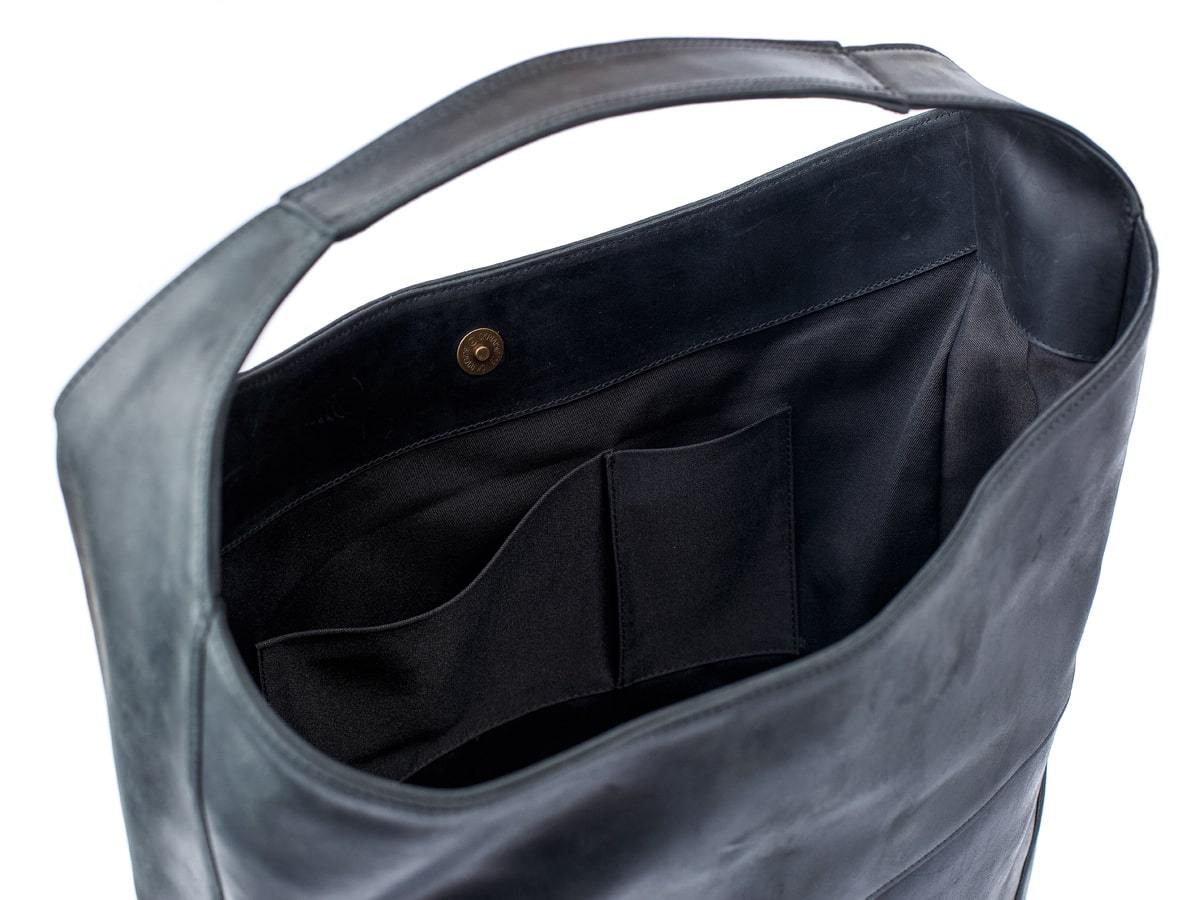 Crazy Horse Leather Hobo Bag - Black - Image 4