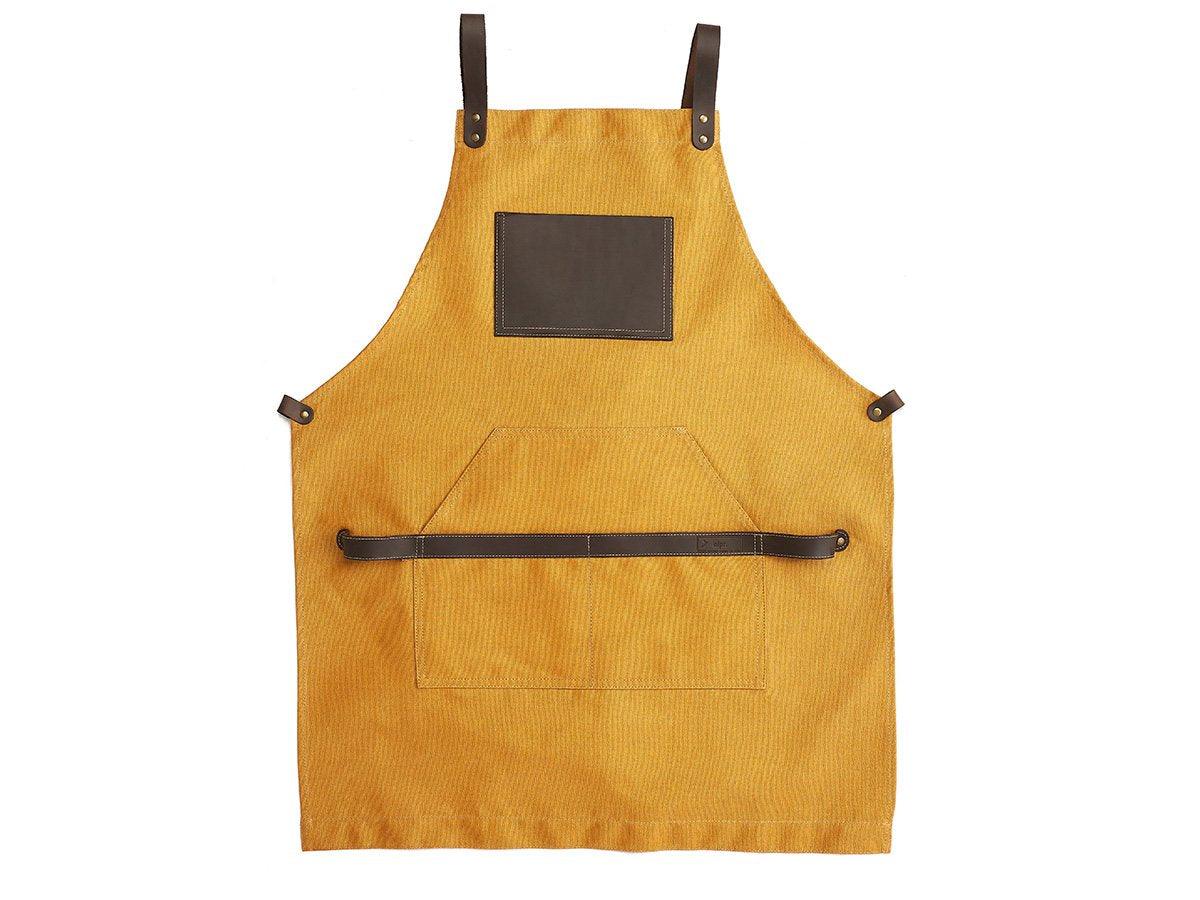 Custom Cross-Back Apron of Canvas - Amber - Image 2