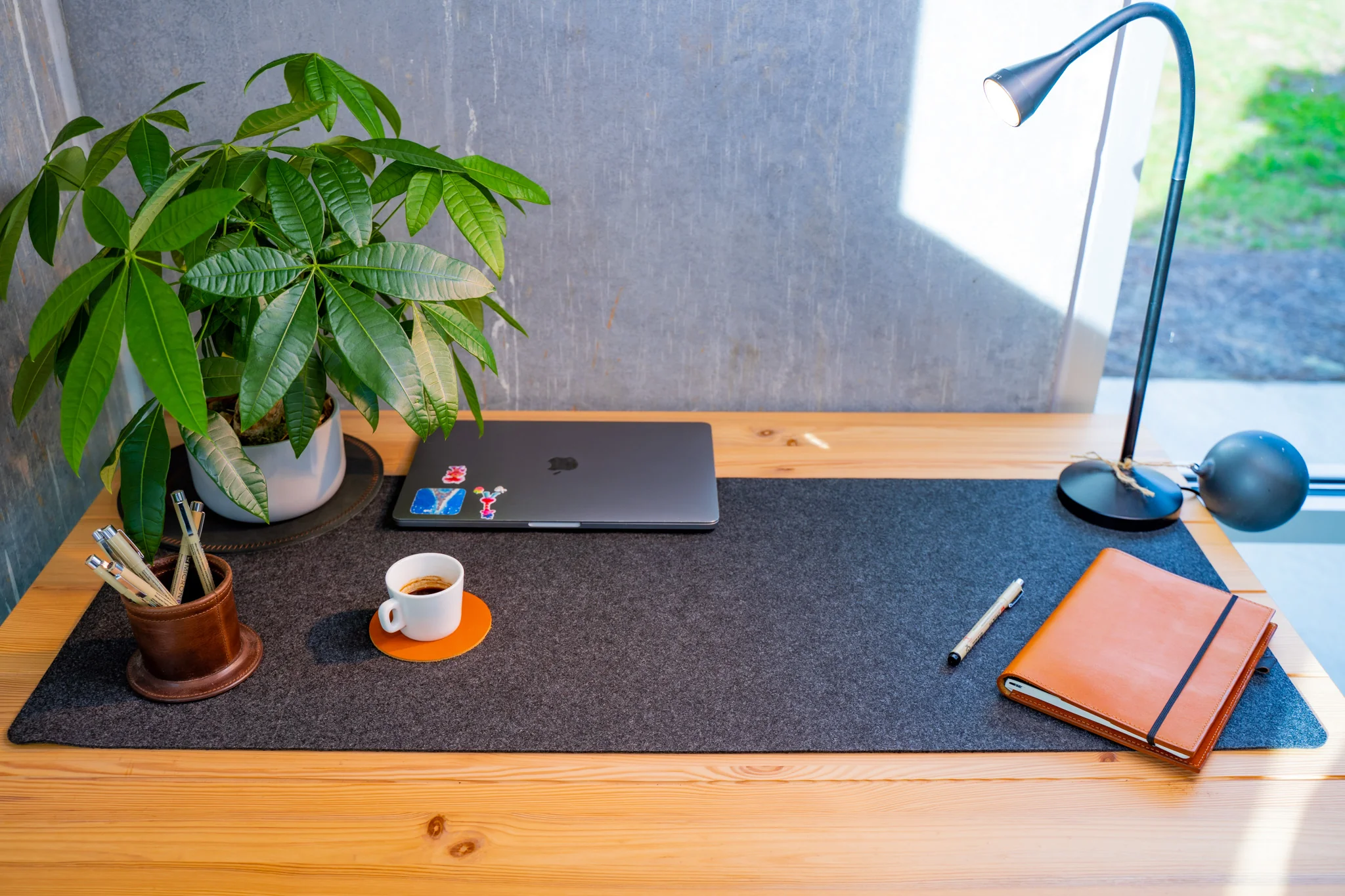 Felt Desk Pad - Dark Grey 40''x16'' - Image 2
