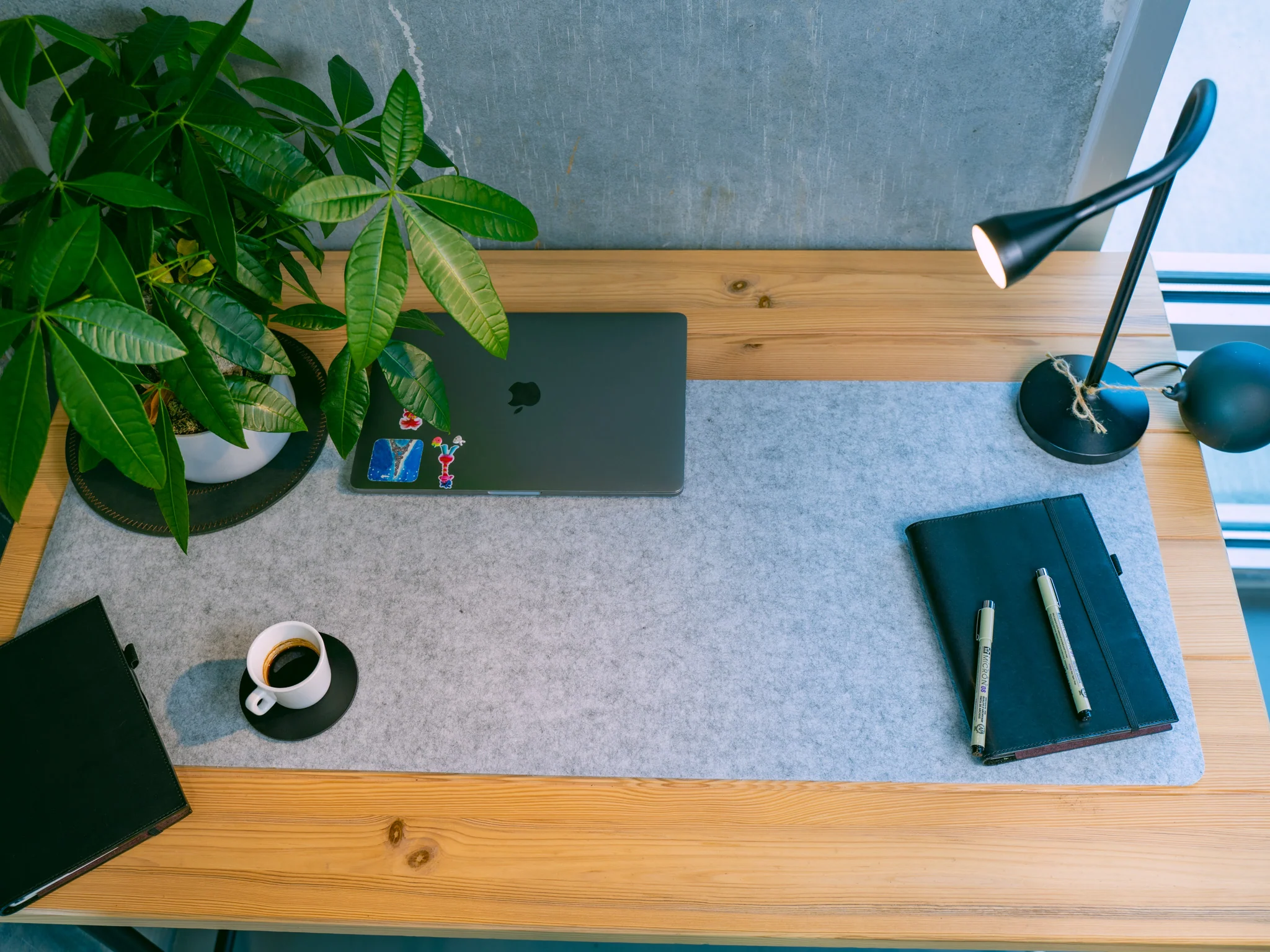 Felt Desk Pad - Light Grey 40''x16'' - Image 2
