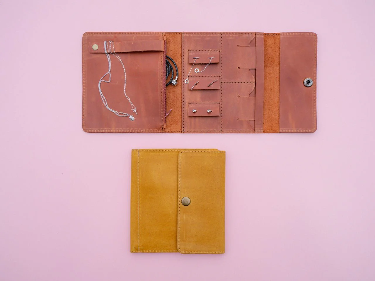 Handmade Leather Jewelry Case - Chocolate - Image 7