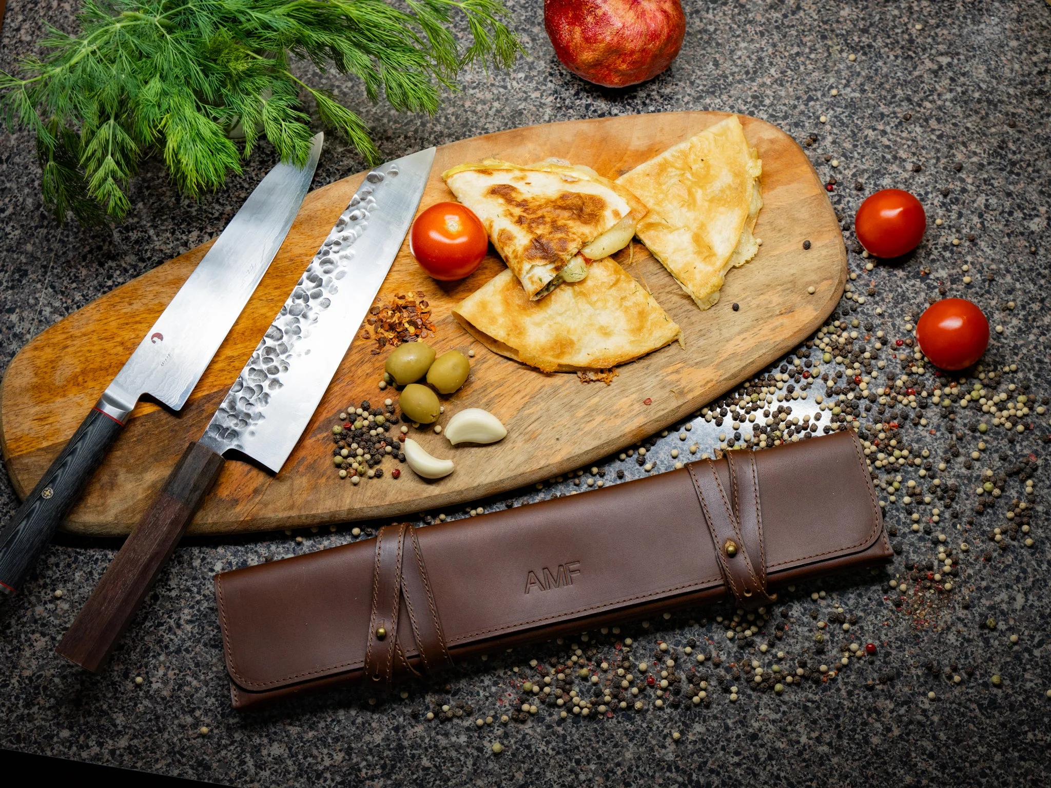 Handmade Leather Knife Case - Chestnut - Image 3
