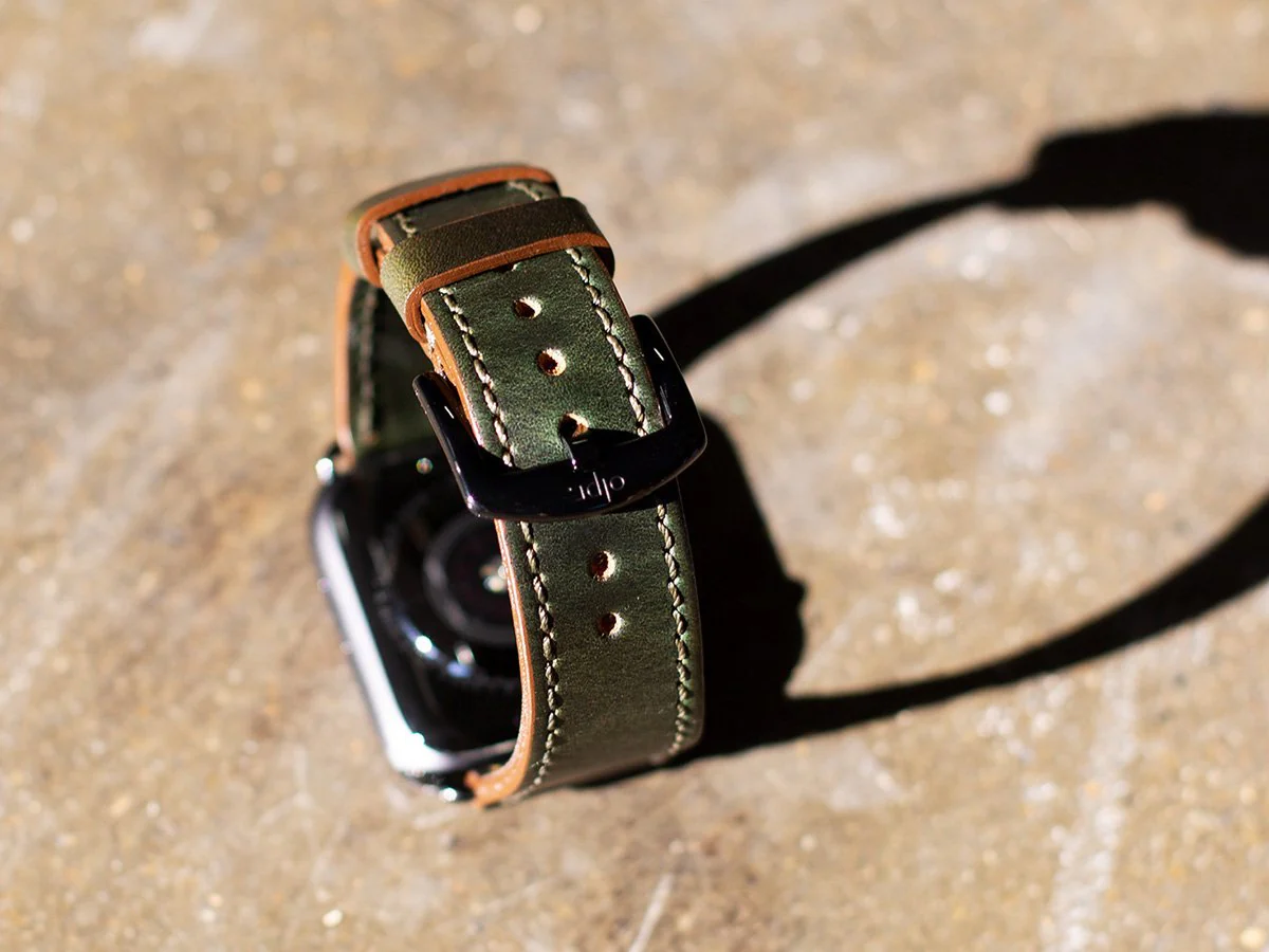 Milwaukee Leather Apple Watch Band - Green Moss - Image 2
