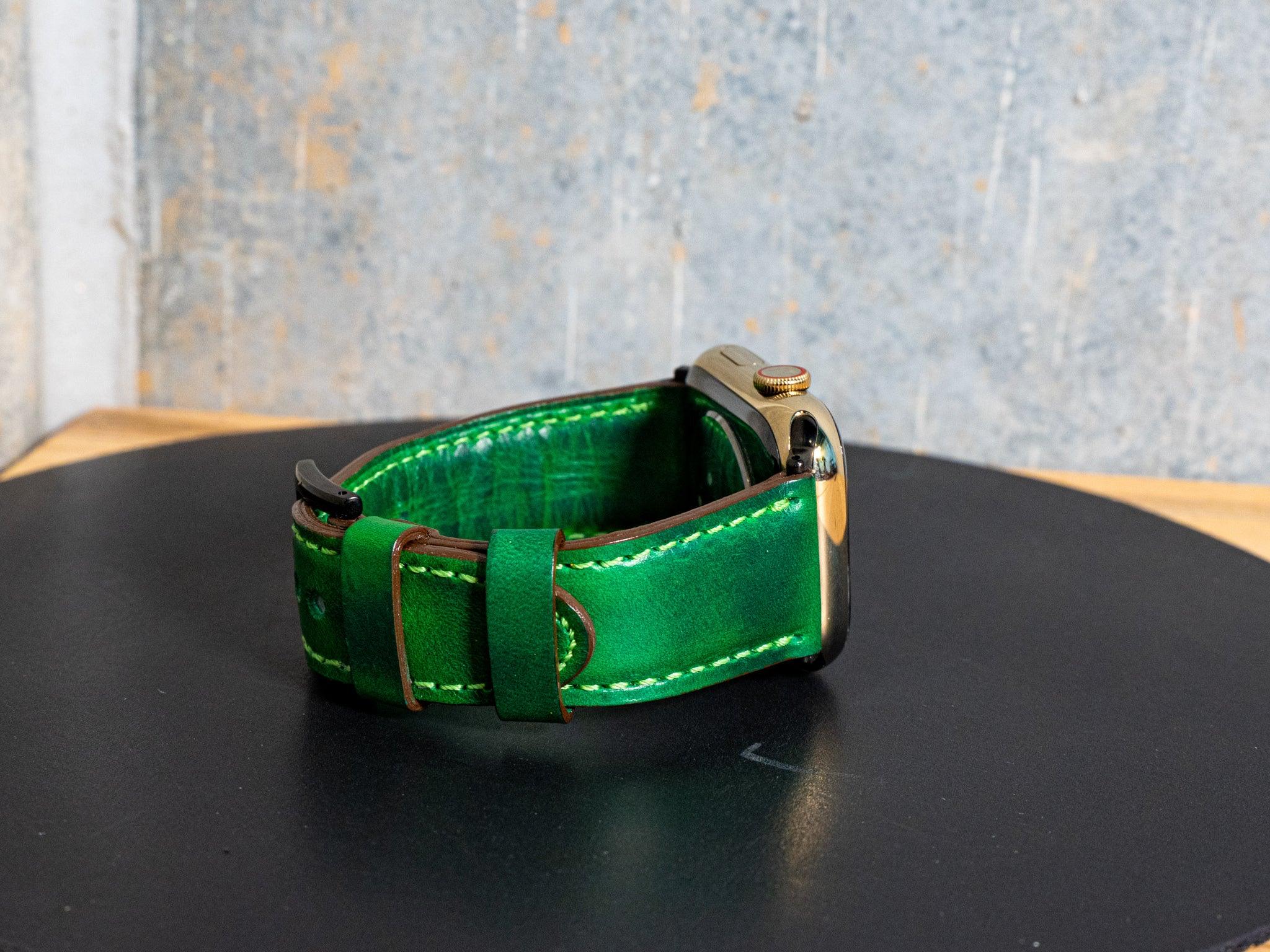 Milwaukee Leather Apple Watch Band - Emerald Green - Image 2