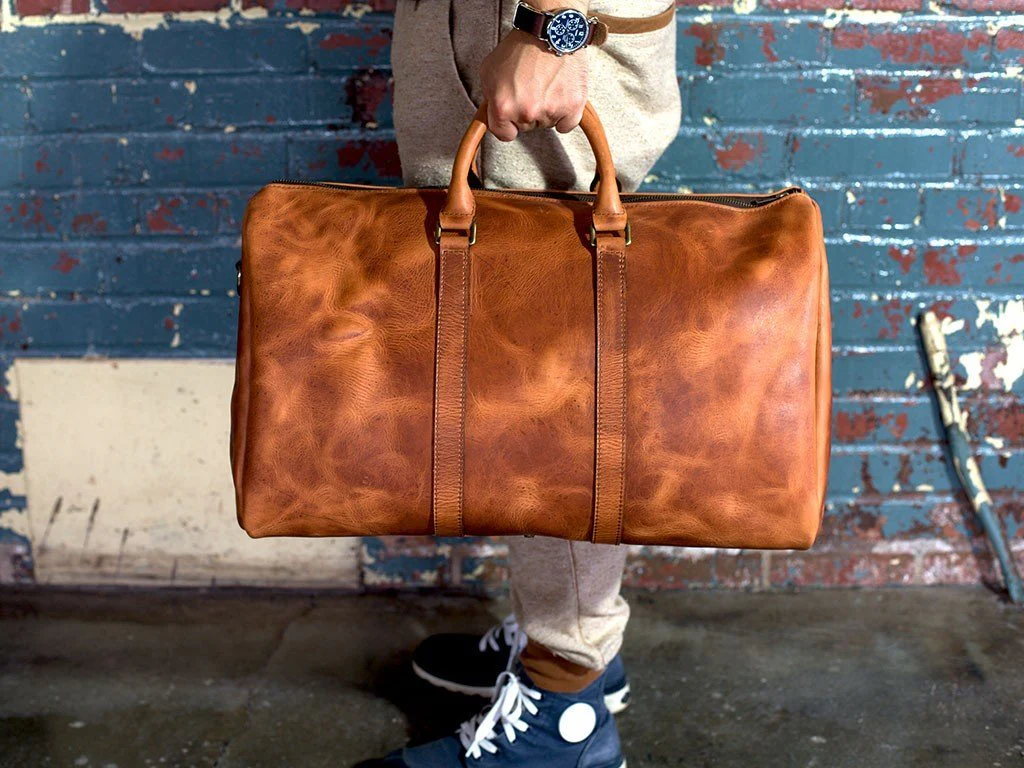 Horween Leather Duffle Bag - Natural - Image 4