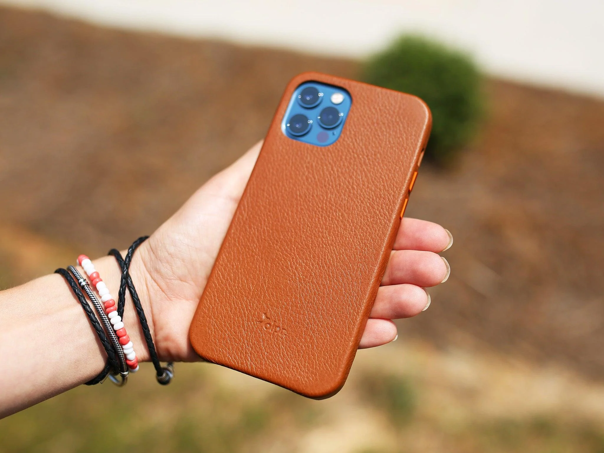 iPhone 12 Leather Case - Light Brown - Image 3