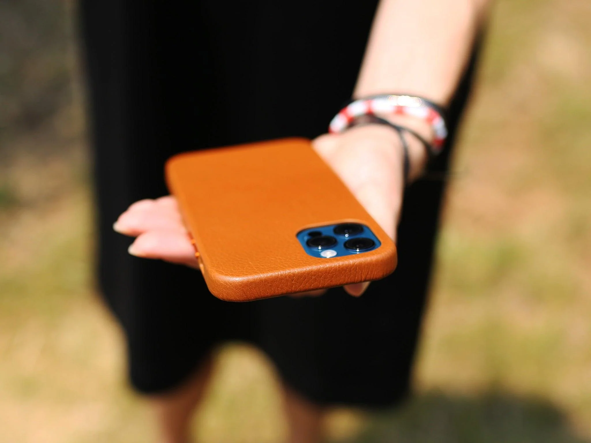 iPhone 12 Leather Case - Light Brown - Image 5