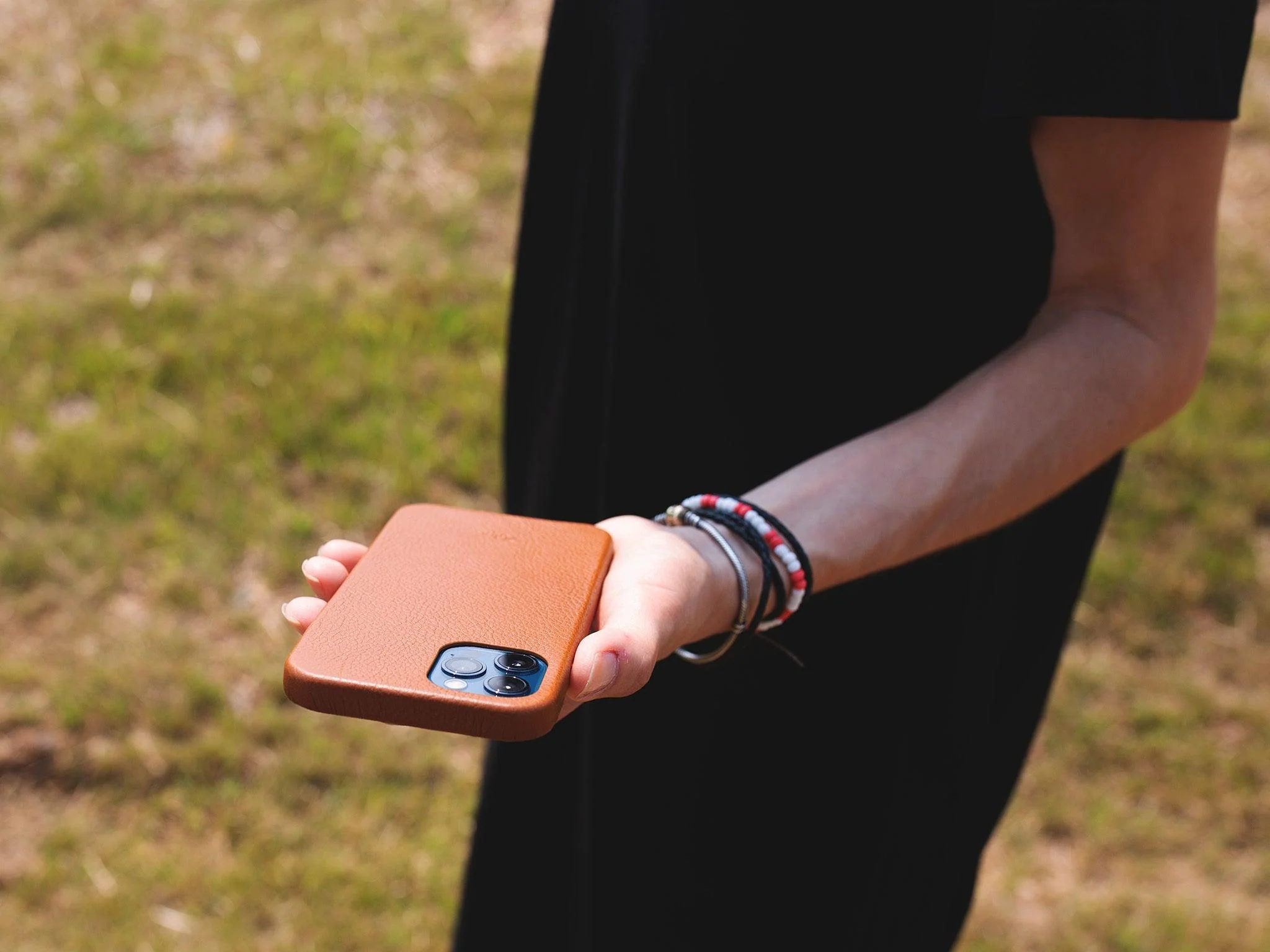 iPhone 12 Leather Case - Light Brown - Image 6