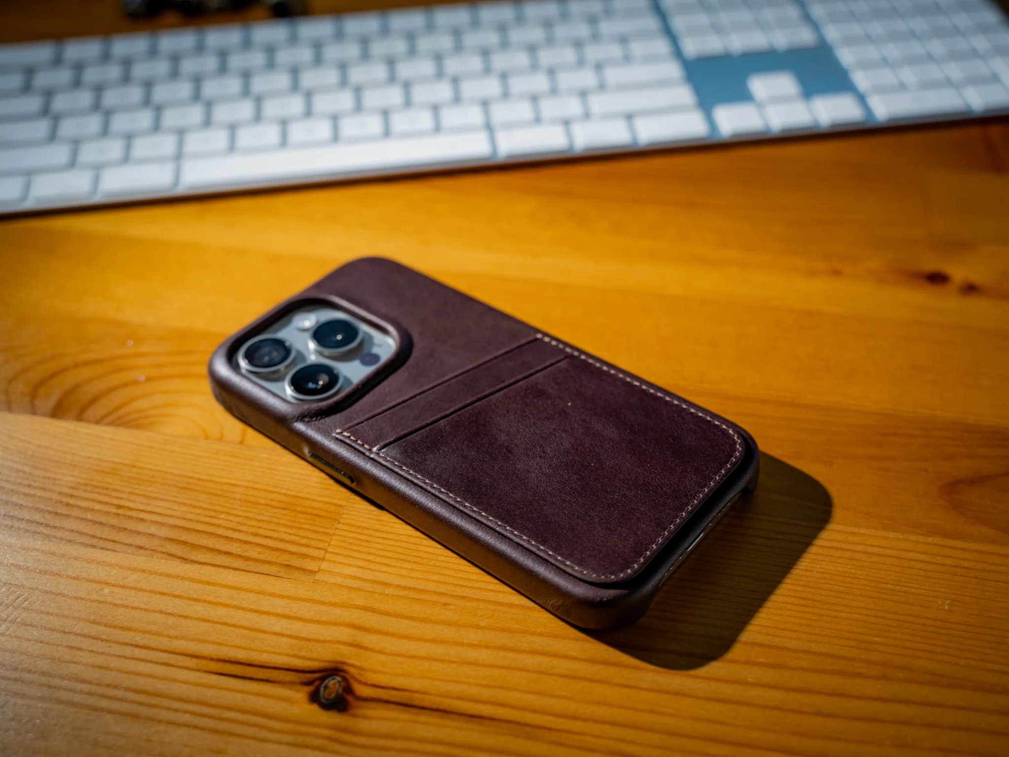 iPhone 16 Leather Case with Pockets - Dark Brown - Image 2