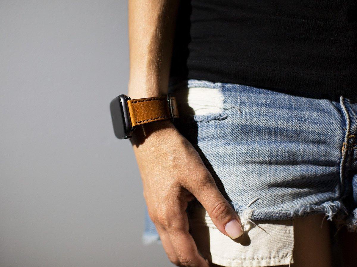 Italian Leather Apple Watch Band - Brown - Image 3