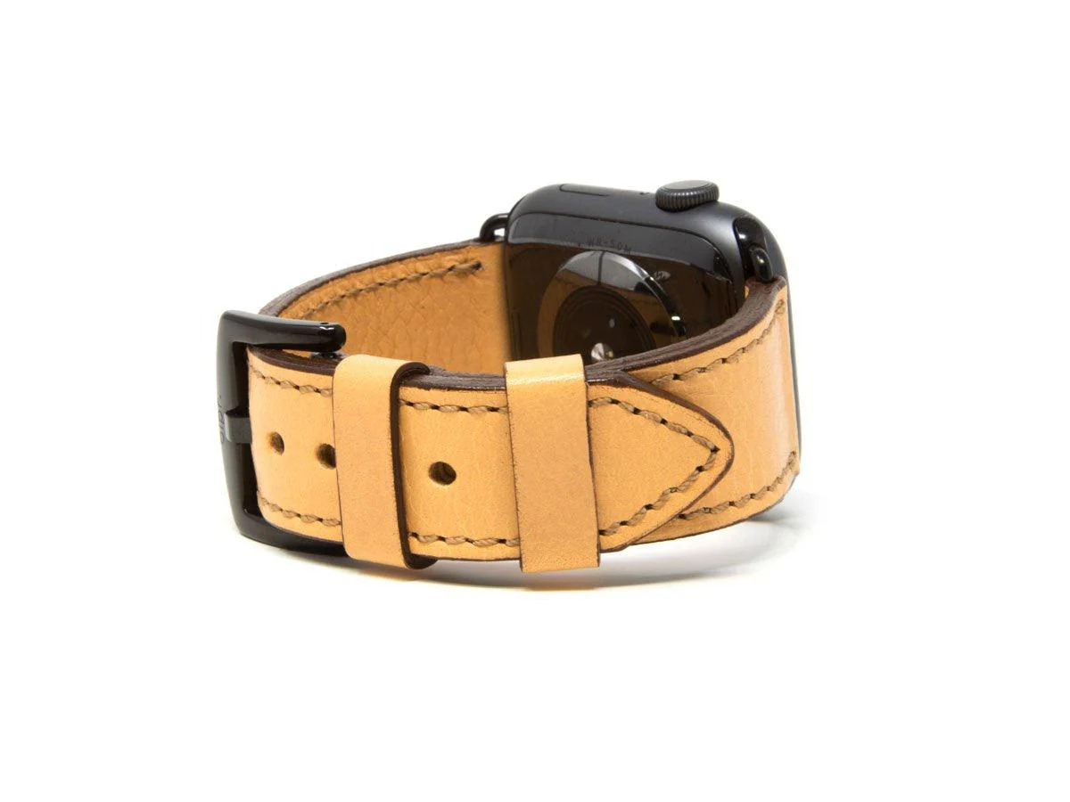Italian Leather Apple Watch Band - Cream - Image 2