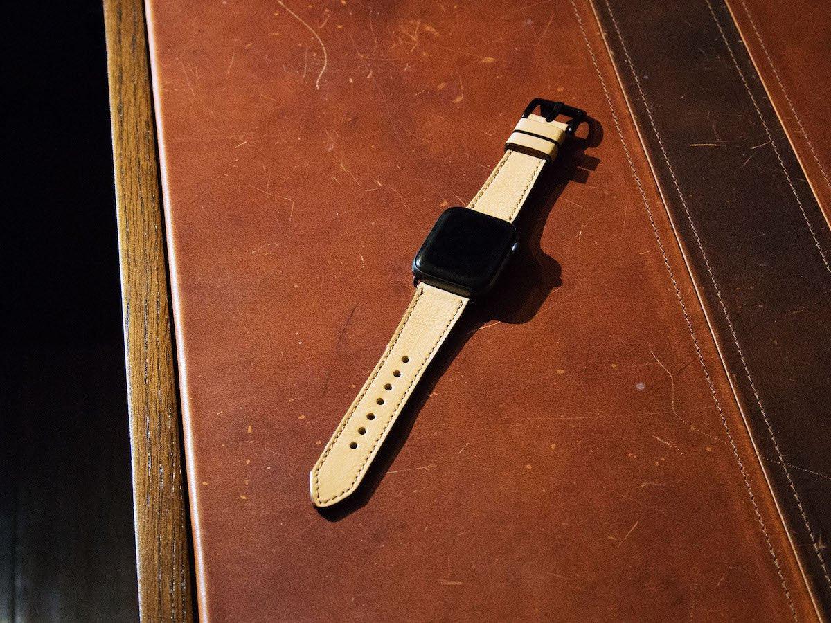 Italian Leather Apple Watch Band - Cream - Image 5